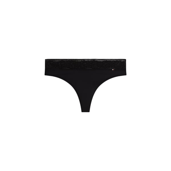 Tanga uni à bande dentelle Tanga uni à bande dentelle