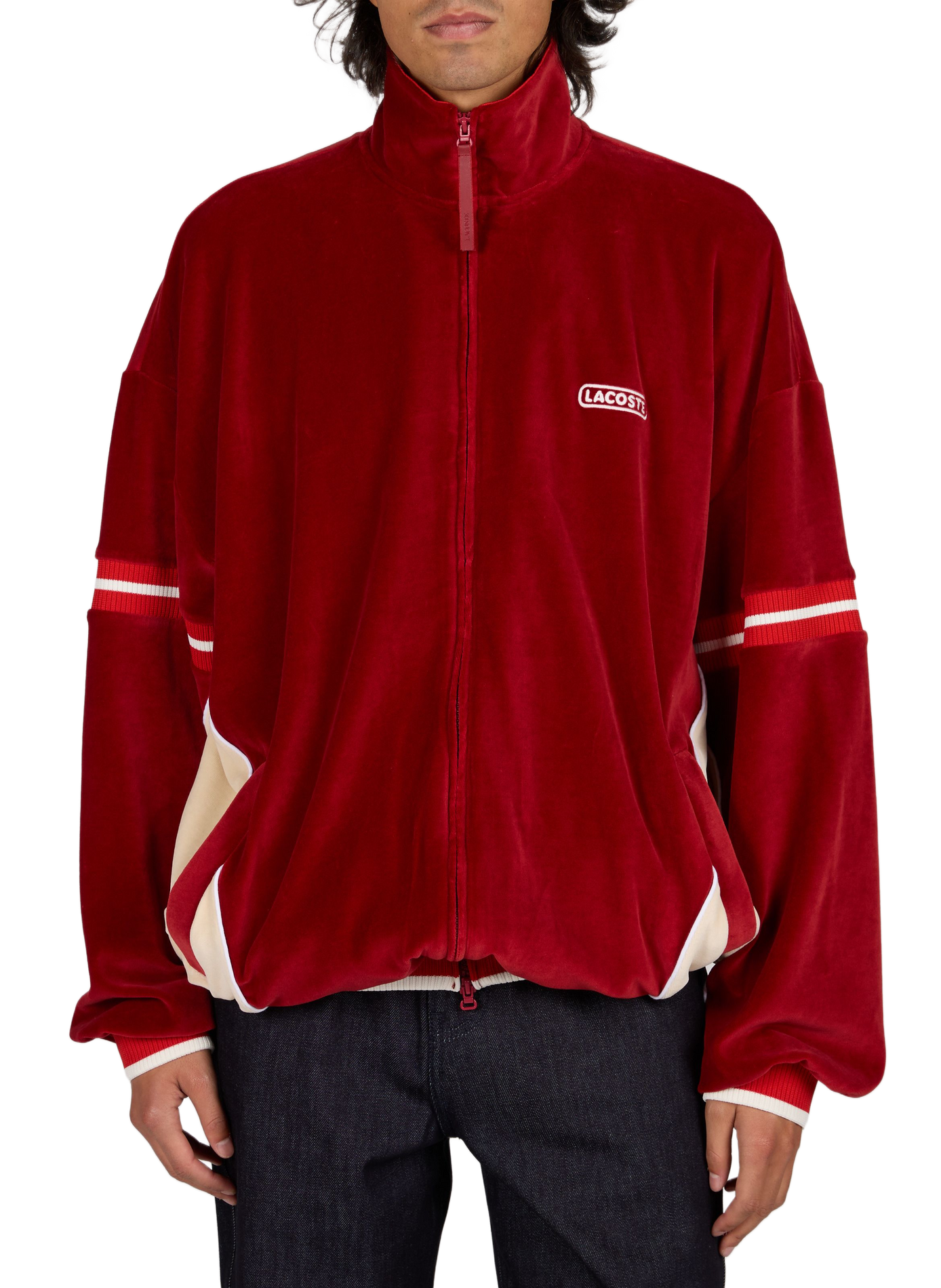 Samtjacke mit Stehkragen LACOSTE Rot