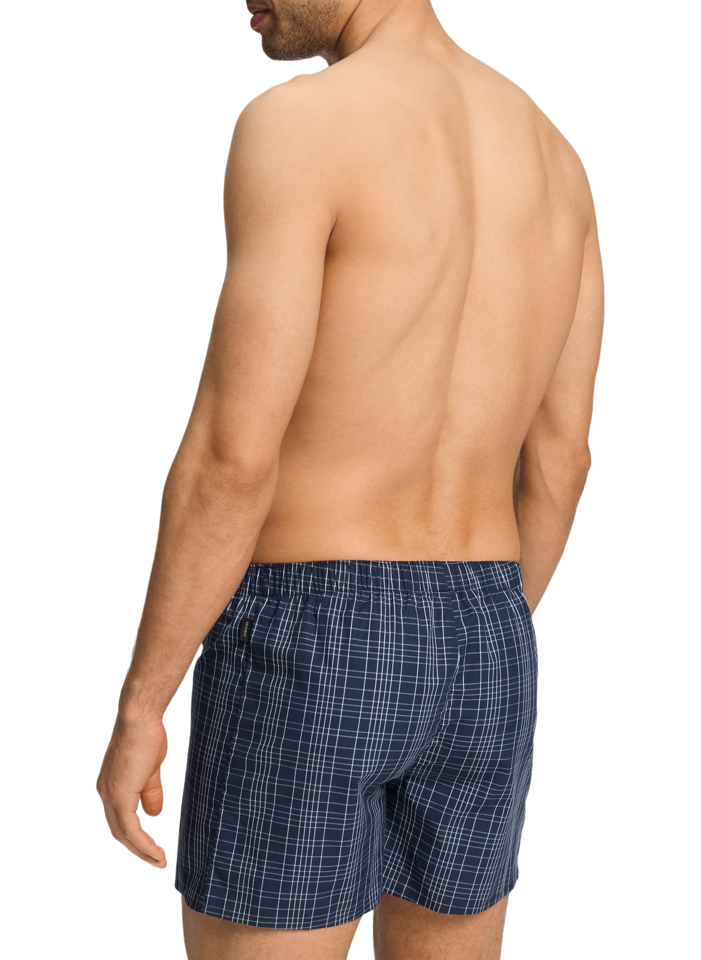 Bedrukte katoenen boxershort | Blauw HANRO Heren
