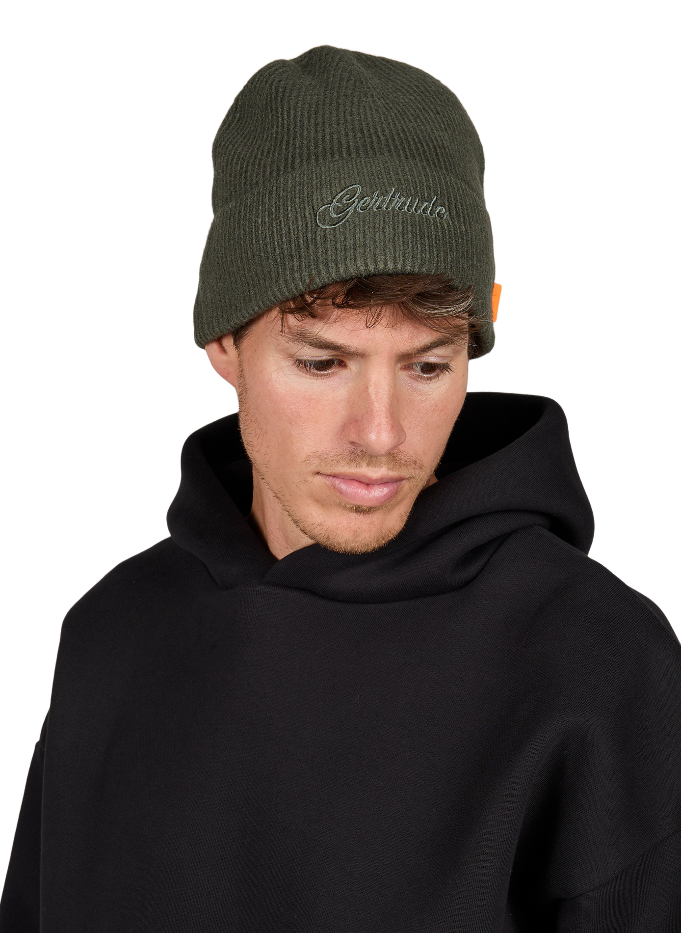 Jadden muts met logo in ribgebreide stof  Greenish