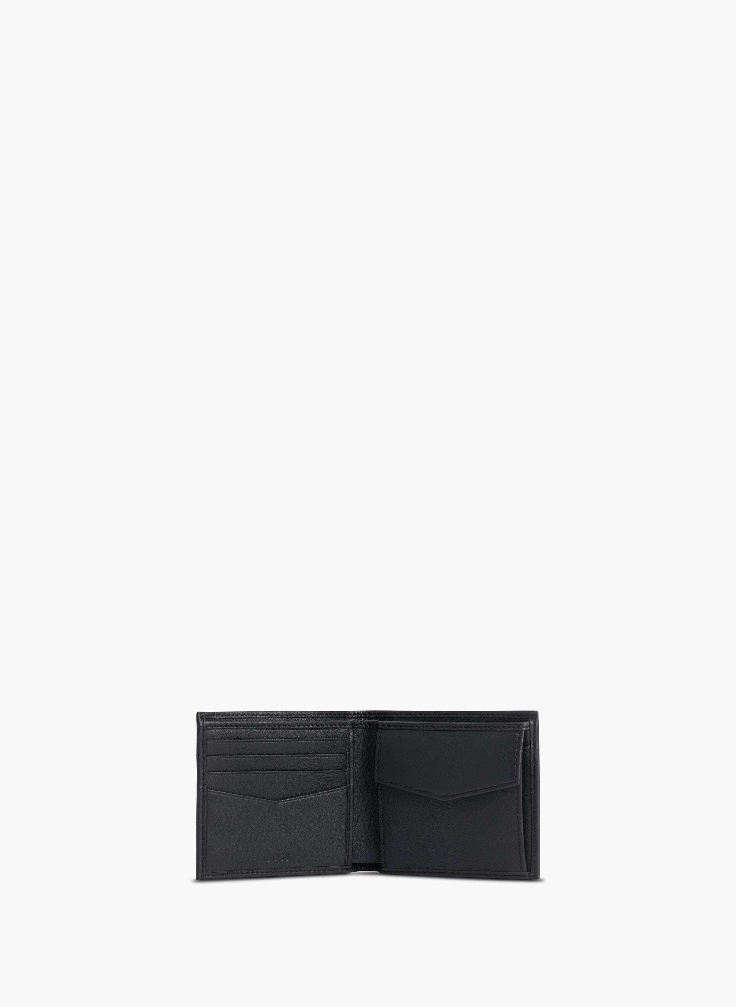 Portefeuille en cuir BOSS Noir