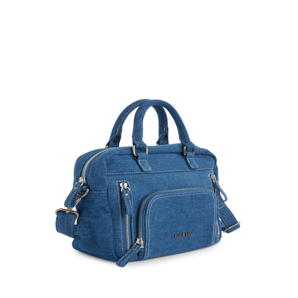 Nat & Nin Macy Mini Denim Handbag In Blue