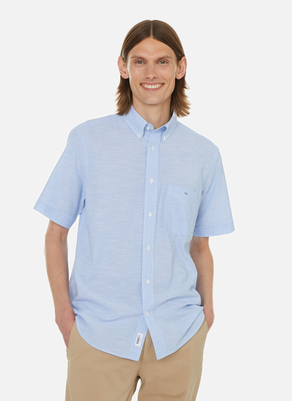 EDEN PARK Plain cotton shirt Blue