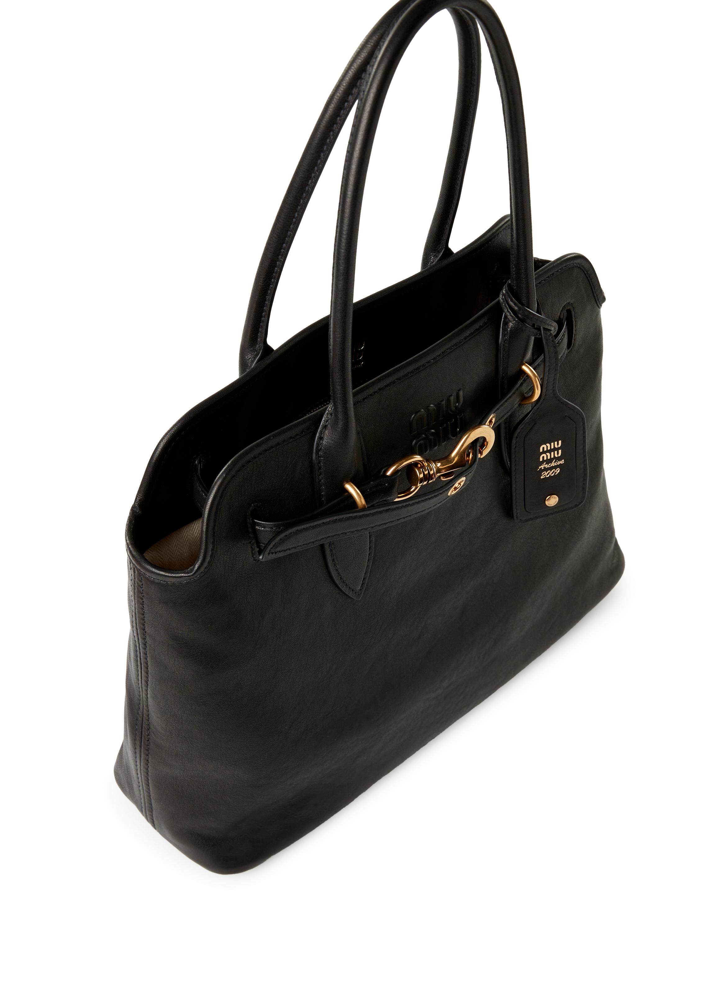 Sac à main Aventure en cuir  MIU MIU Noir