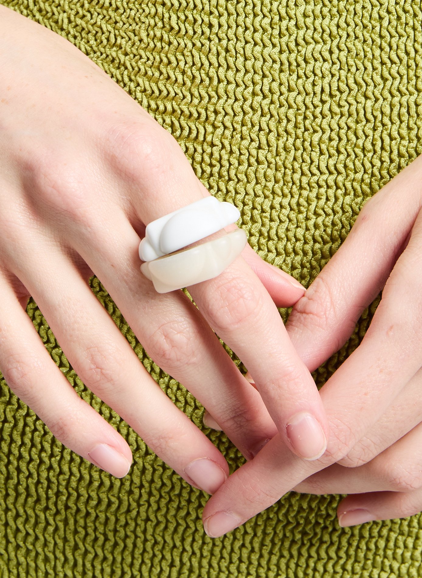 Bague Half Vieira LA MANSO Blanc