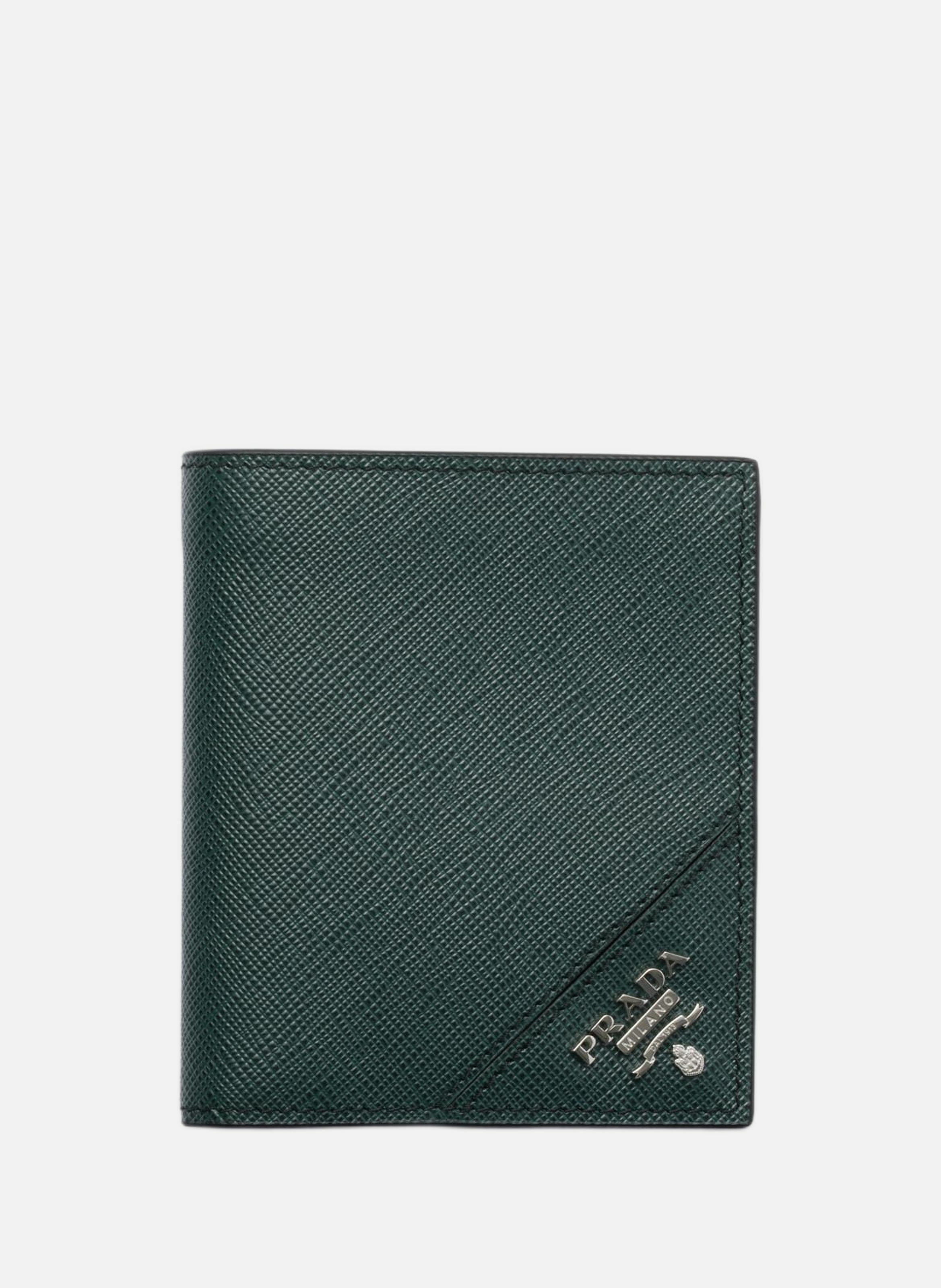 Portefeuille en cuir saffiano PRADA Vert