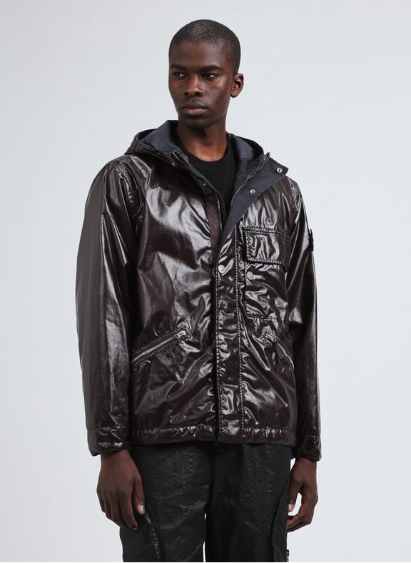 Veste à capuche en coton mélangé Gris by STONE ISLAND STONE ISLAND Veste à capuche en coton mélangé Gris