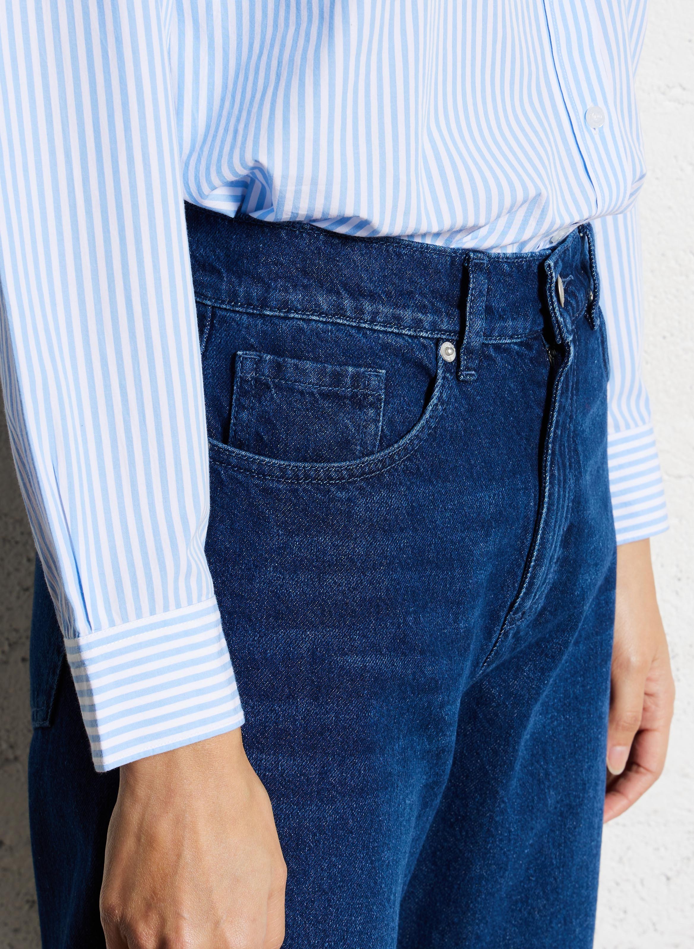 Jean boyfriend cropped charlotte IKKS Bleu