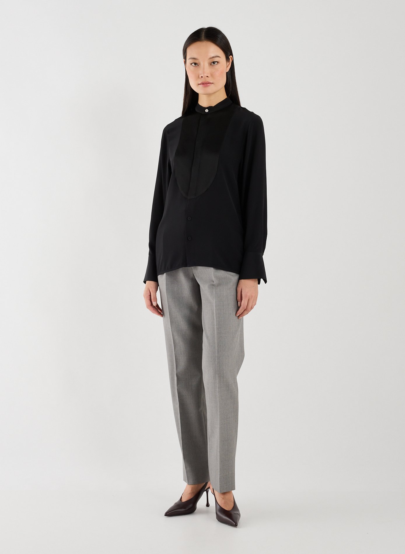Oversize tie-neck Blouse VICTORIA BECKHAM Black