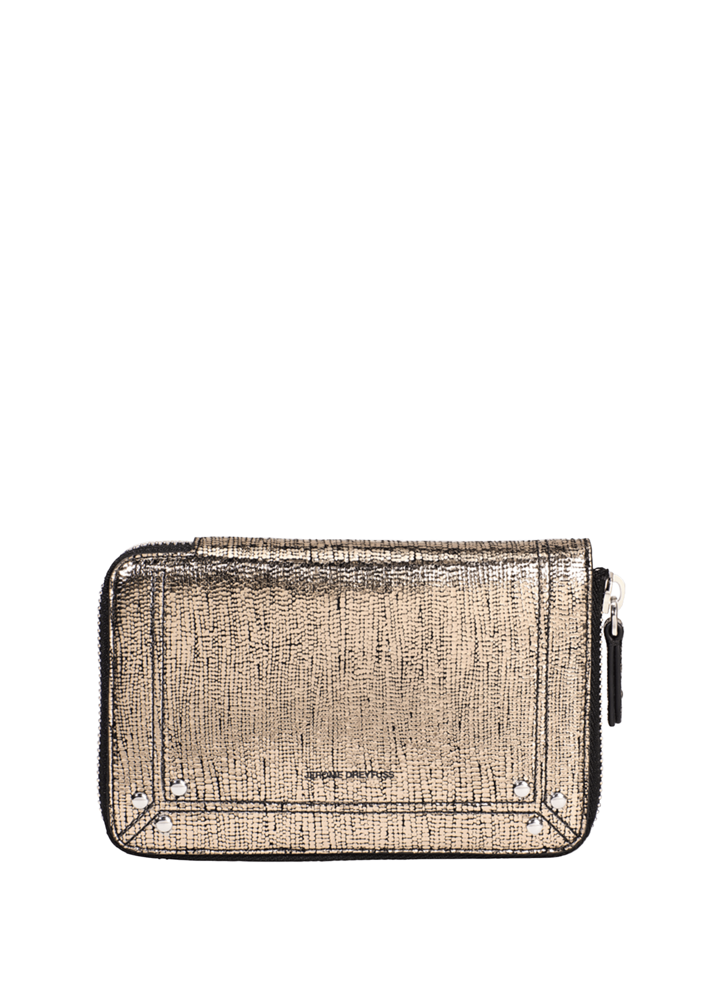 JÉRÔME DREYFUSS Portefeuille Julien en cuir de chèvre Doré