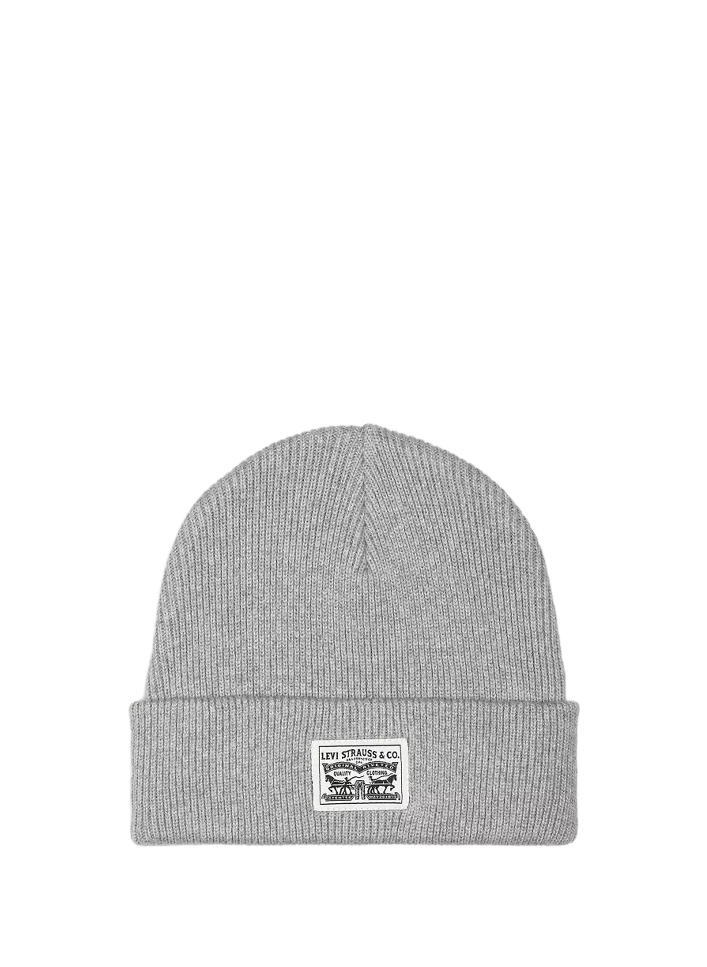 LEVIS ACCESSOIRES Cotton knit beanie Grey