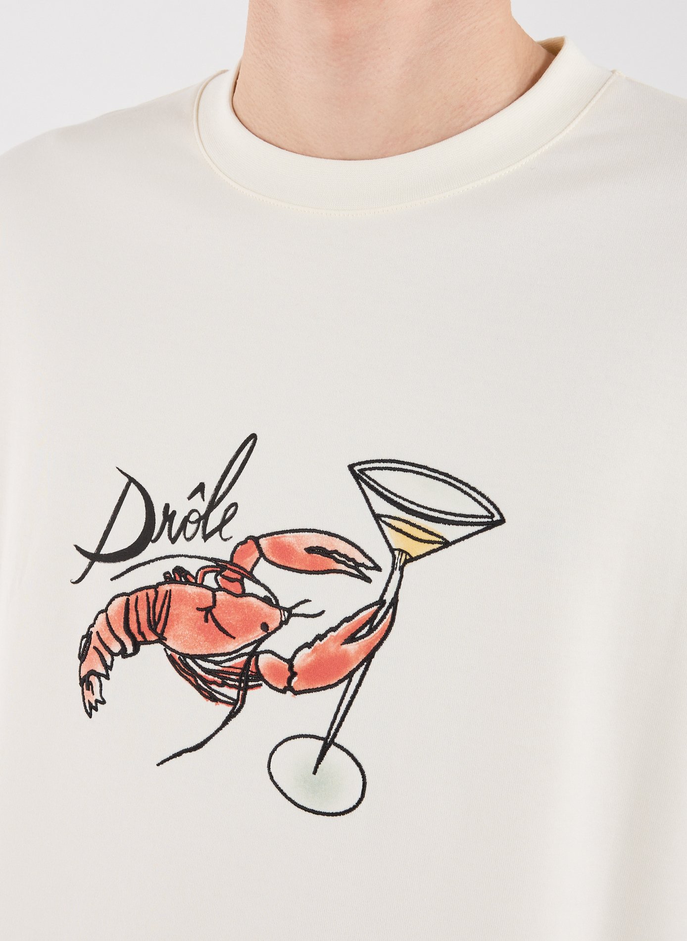 Le T-shirt Homard en coton DROLE DE MONSIEUR Beige