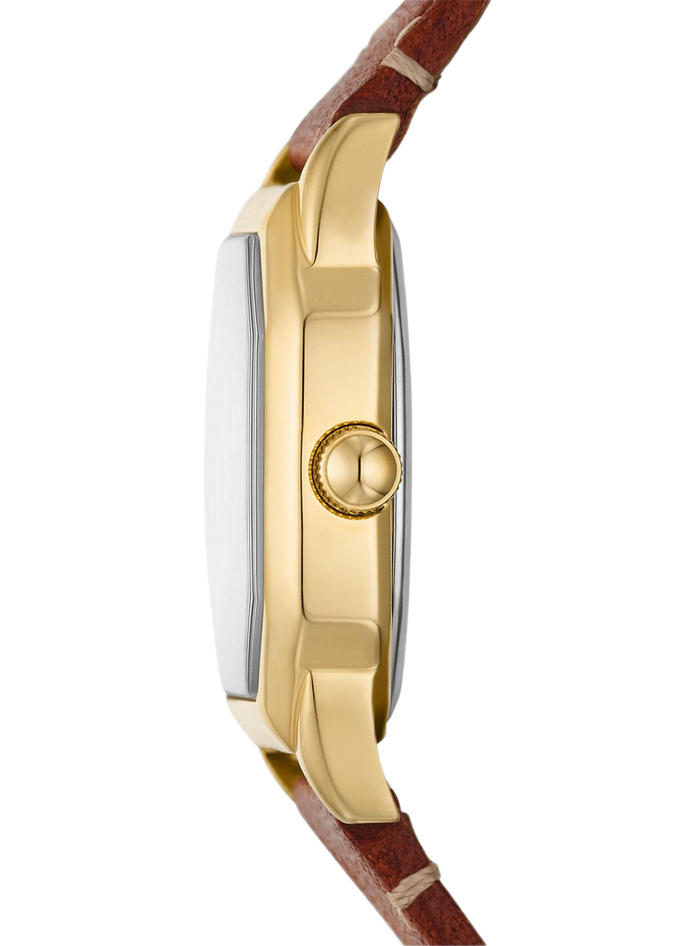 Montre à quartz en cuir et acier inoxydable FOSSIL Marron