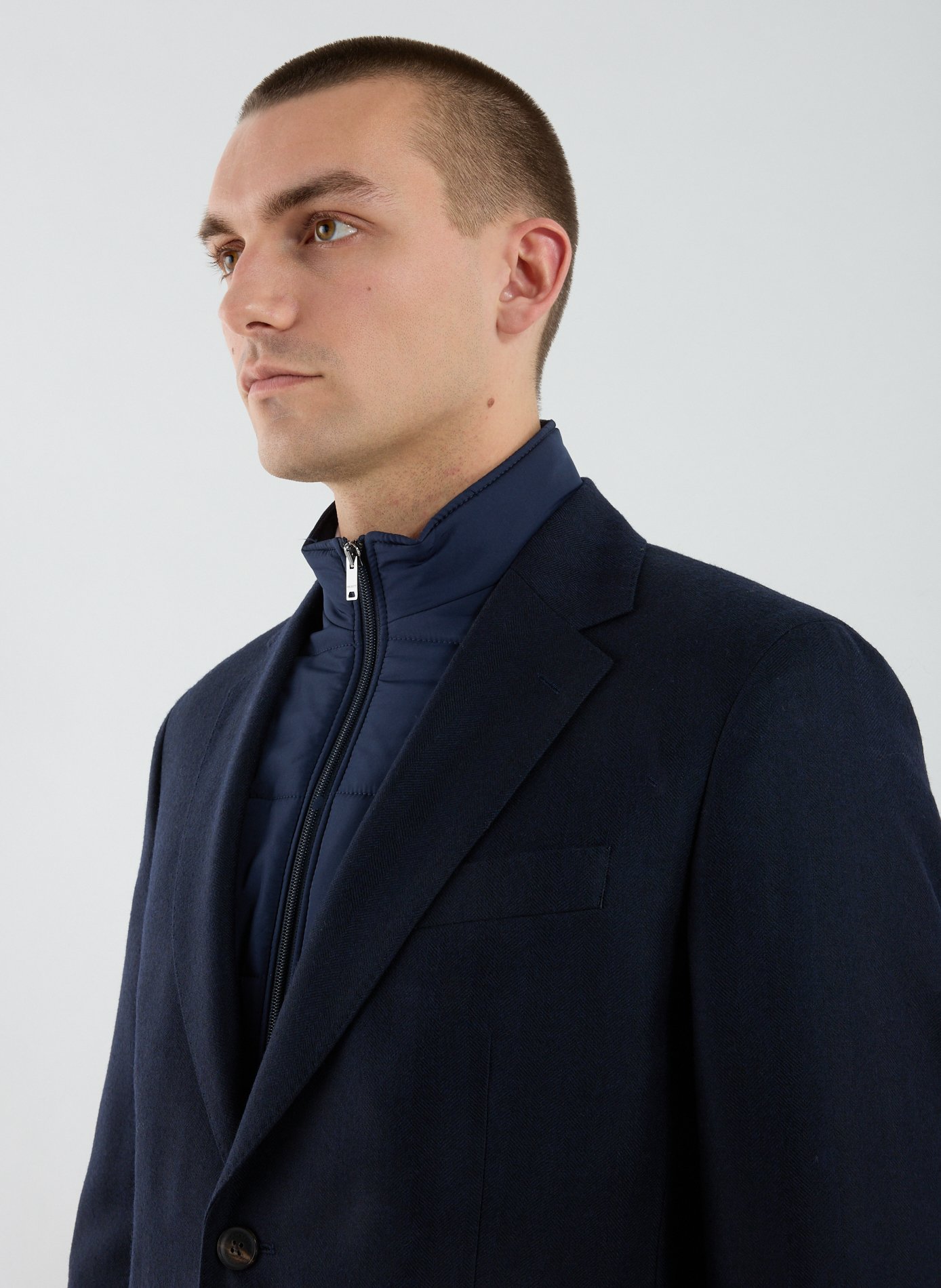 Fitted wool blazer with tailored collar HACKETT Blue