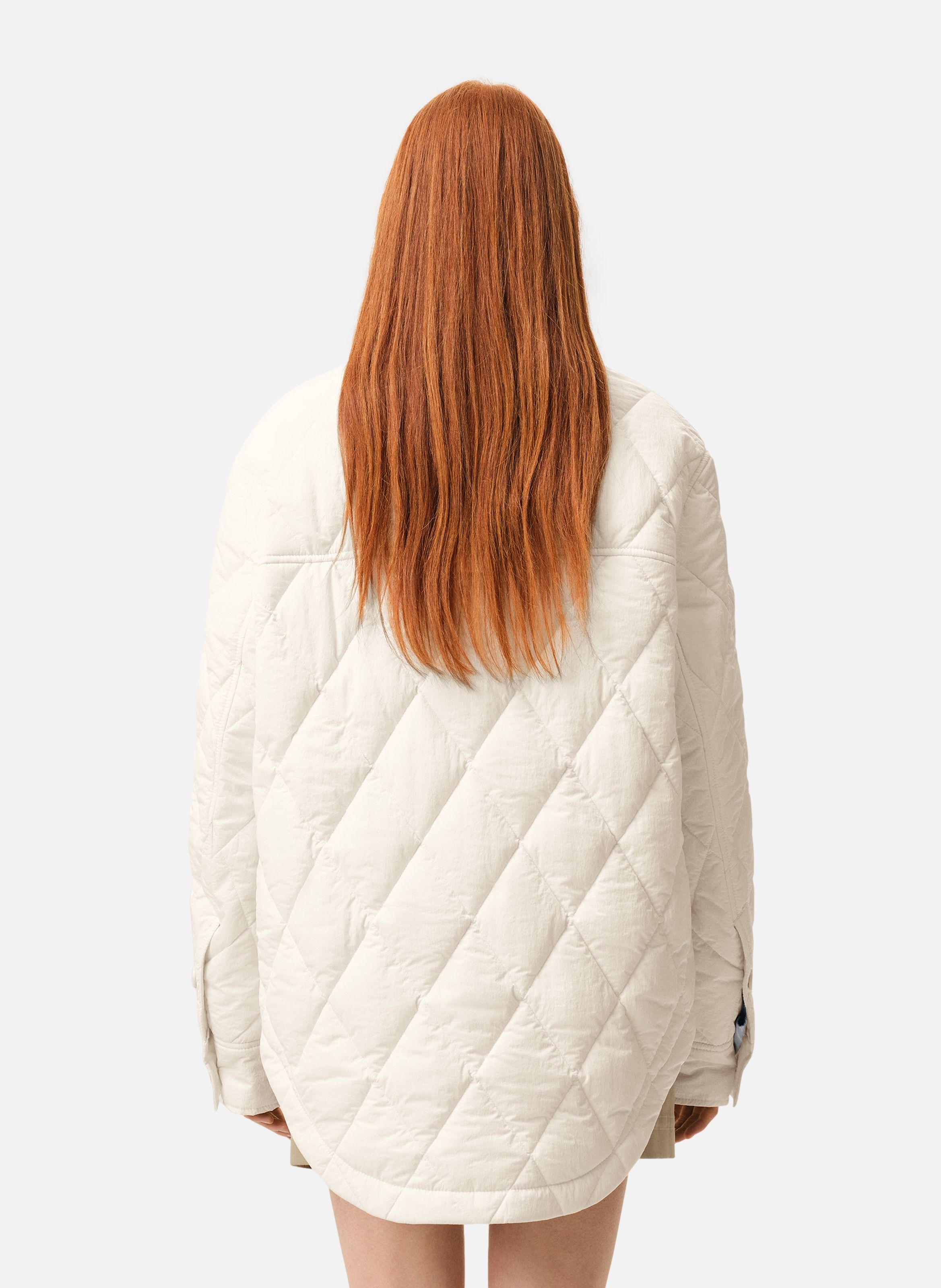 Veste boutonnée rembourrée unisexe en nylon AMI PARIS Blanc