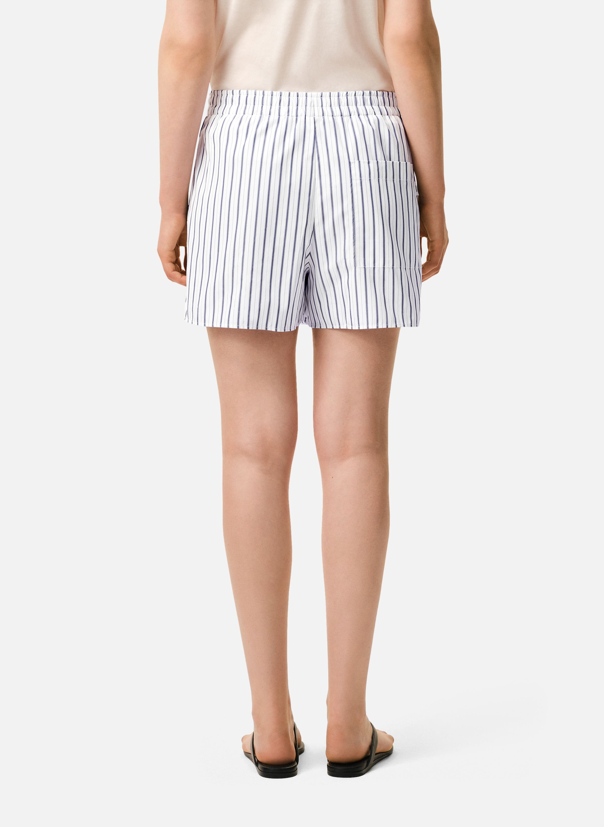 Short court elastiqué unisexe en coton AMI PARIS Blanc