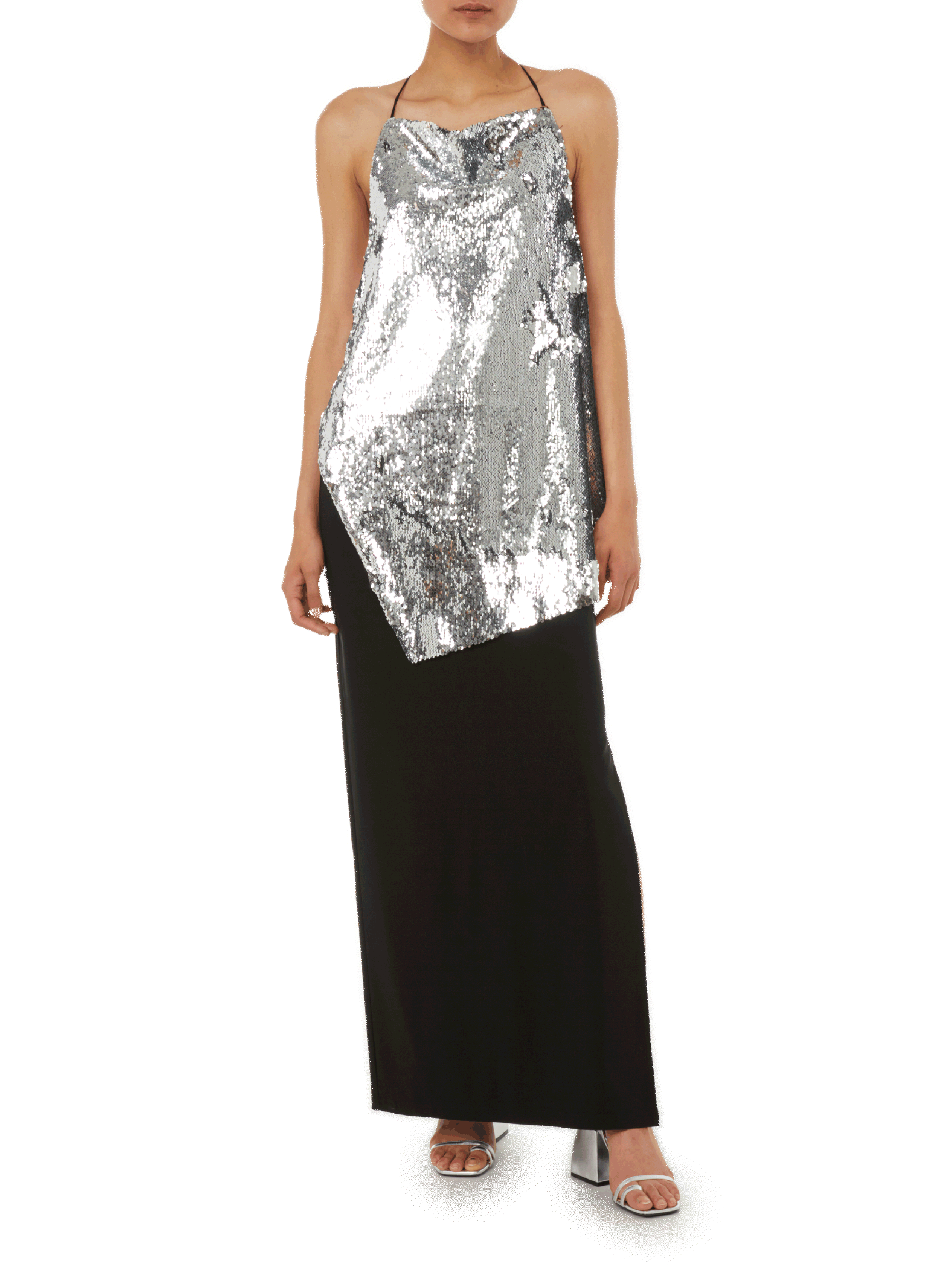 Asymmetrical sequin top MARQUES ALMEIDA Silver