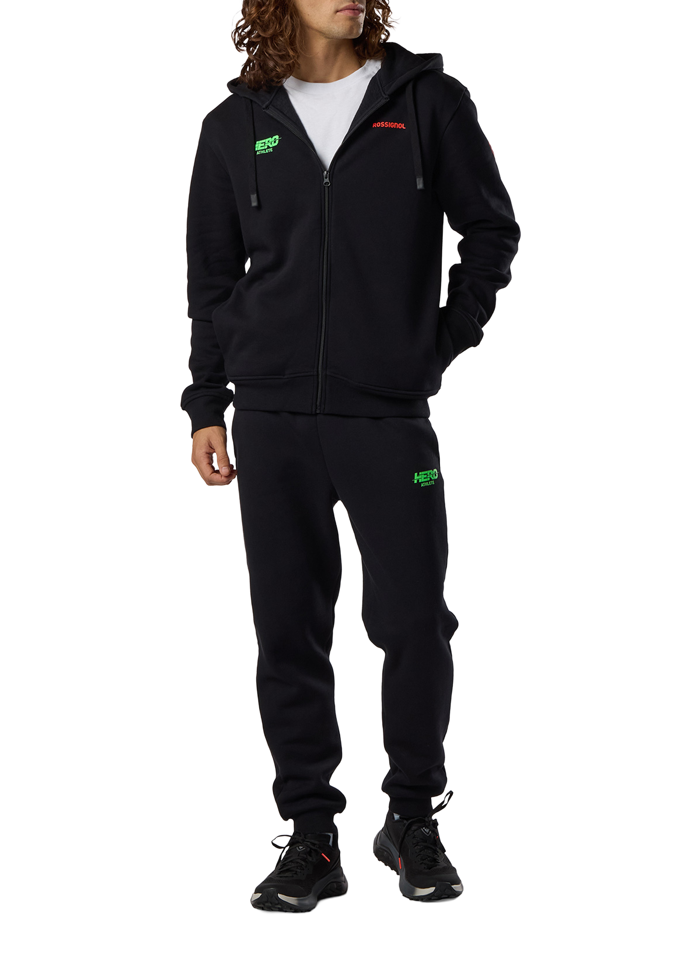 Veste zippée à capuche en coton ROSSIGNOL Noir