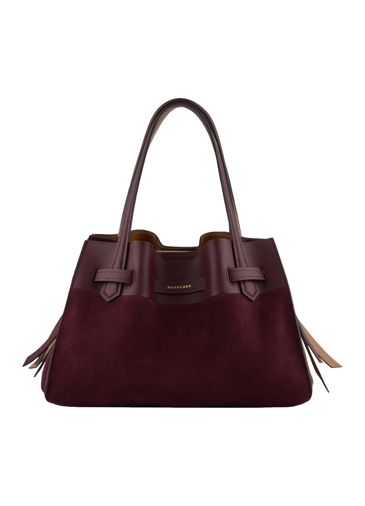 Blossom daim | sac porté main mm POURCHET Rouge