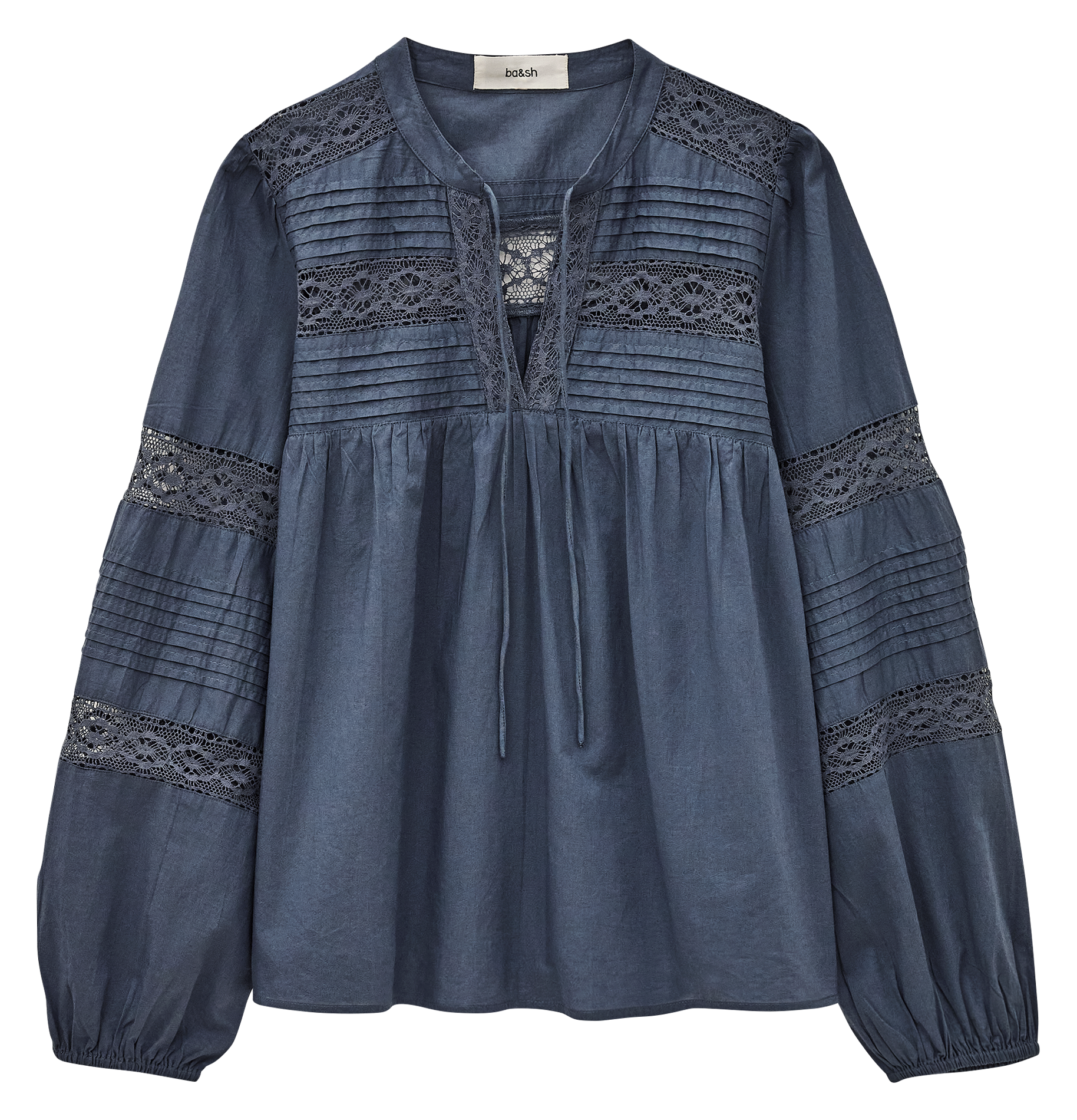 Top droit col tunisien en coton nami BA&SH Bleu