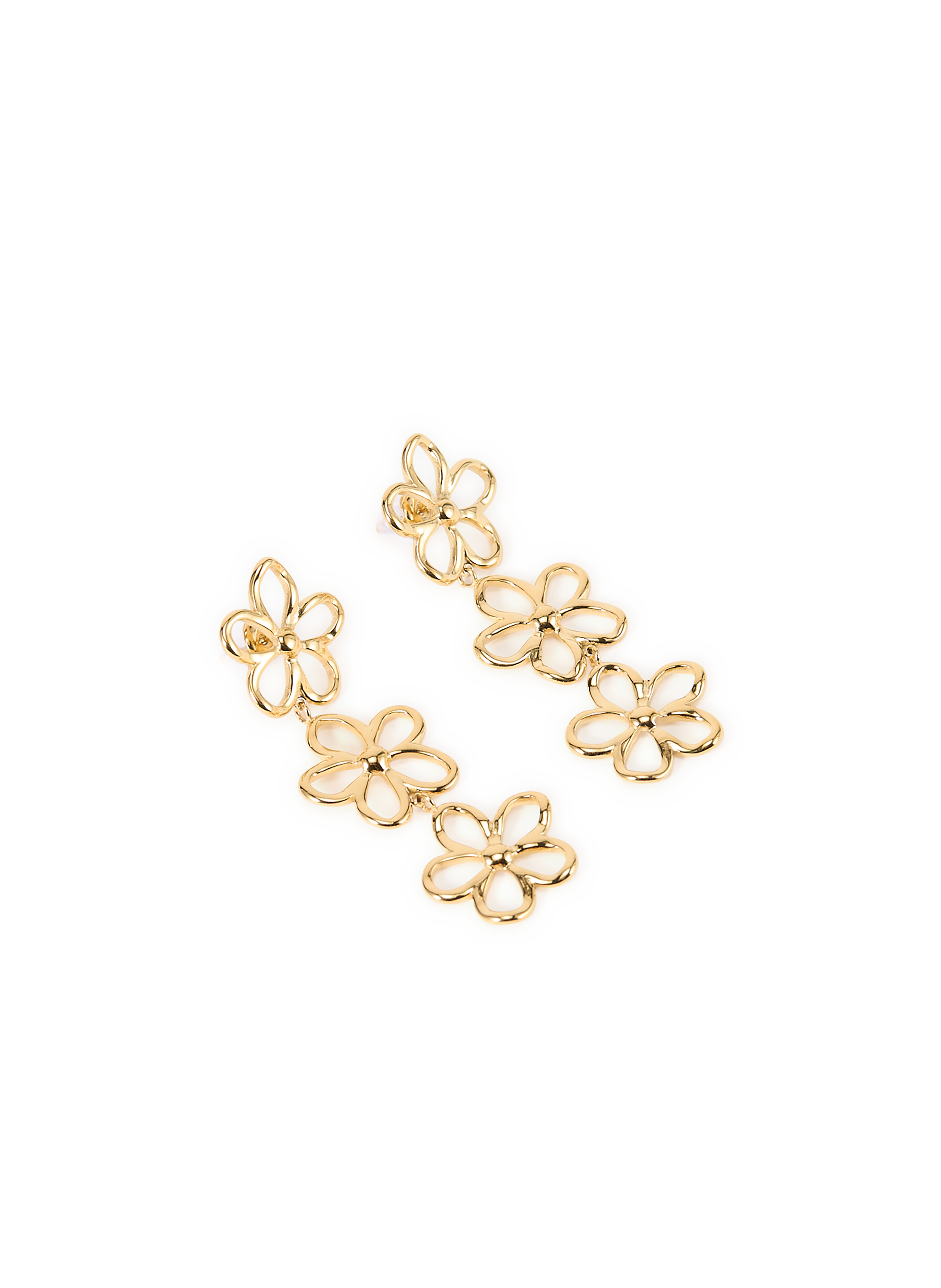 Flower dangle earrings AU PRINTEMPS PARIS Golden