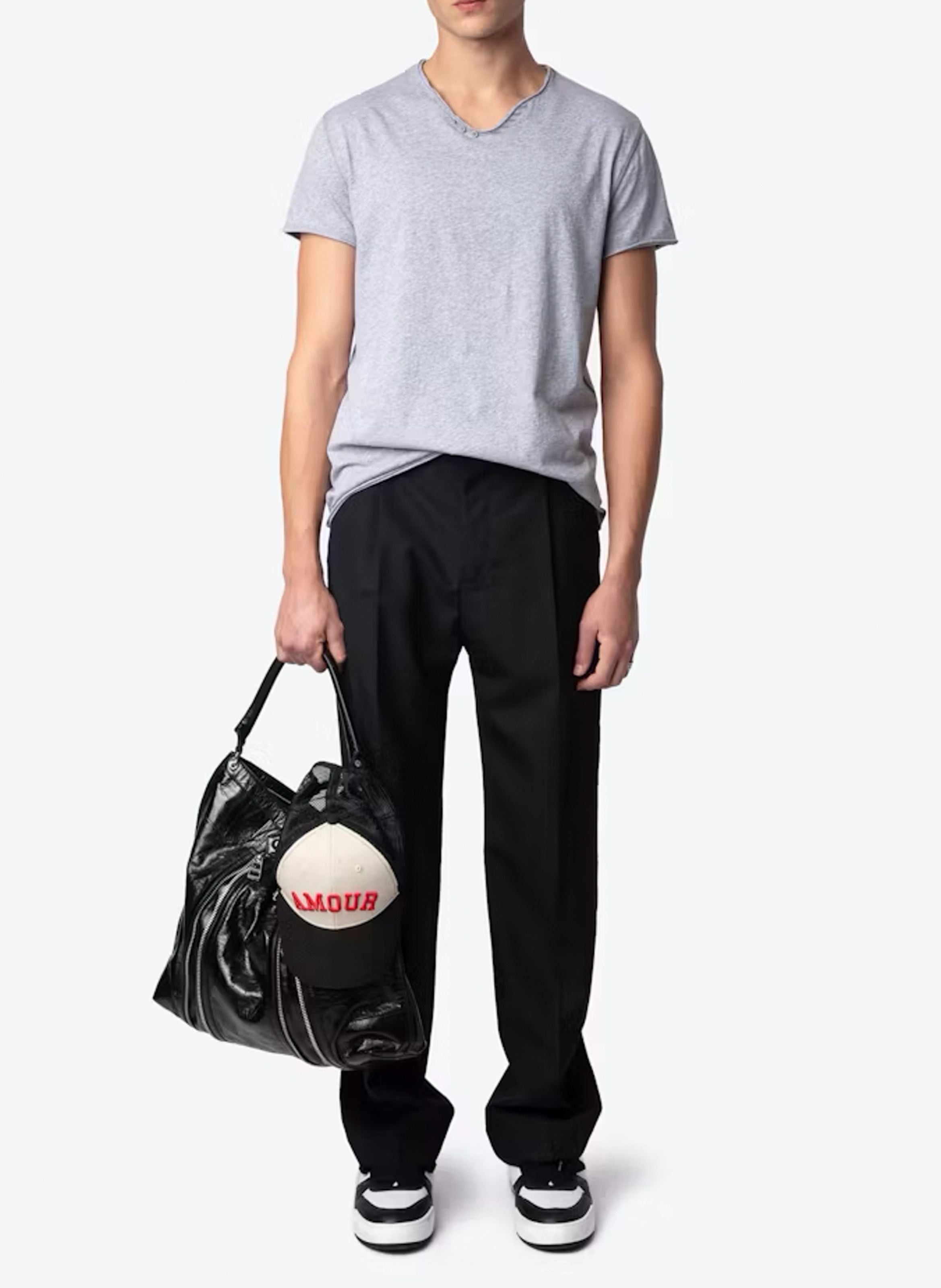 Tee-shirt droit en coton bio monastir ZADIG&VOLTAIRE Gris