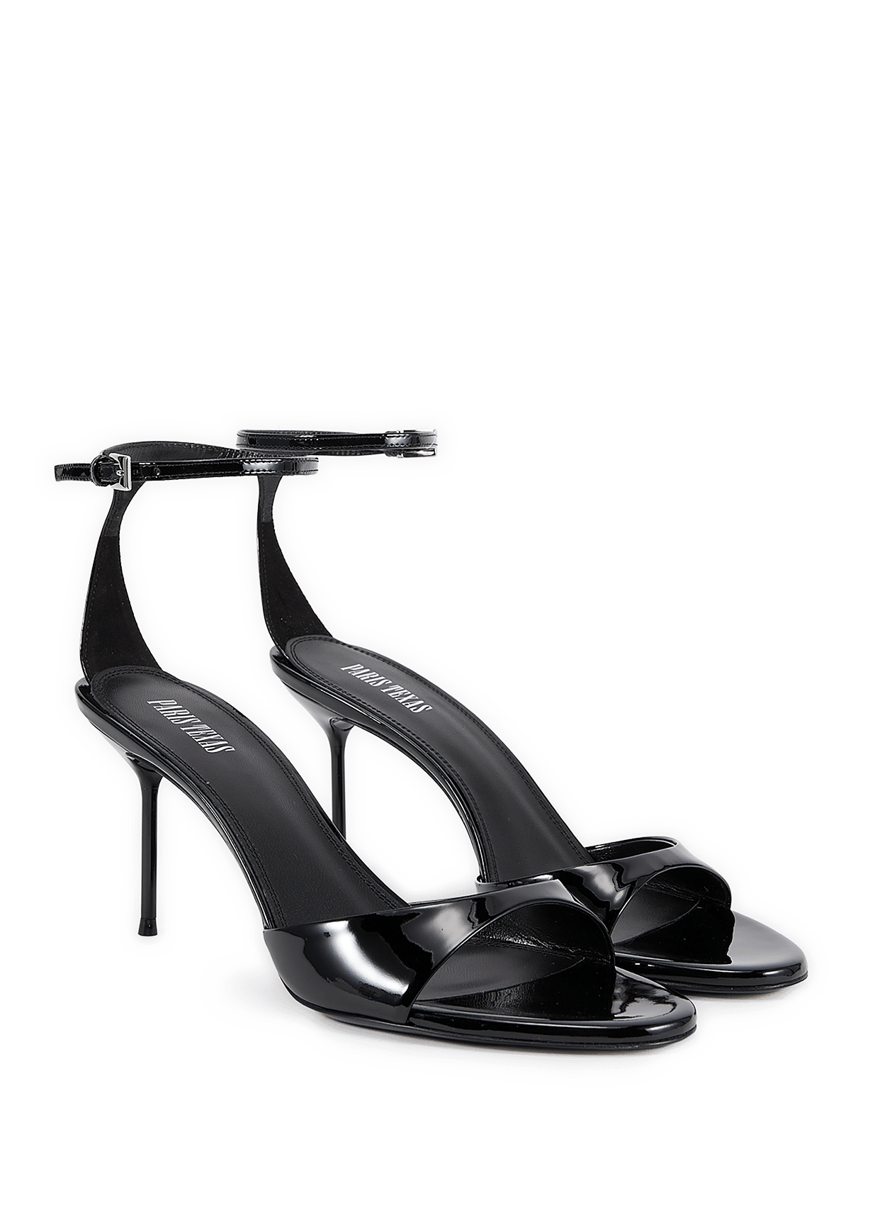 Sandales à talon aiguille en cuir verni PARIS TEXAS Noir
