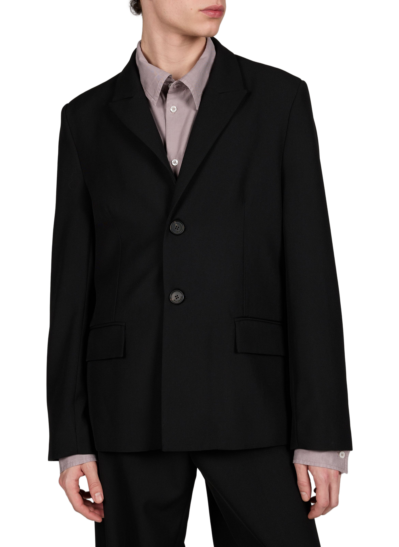 Solid straight blazer WON HUNDRED Black