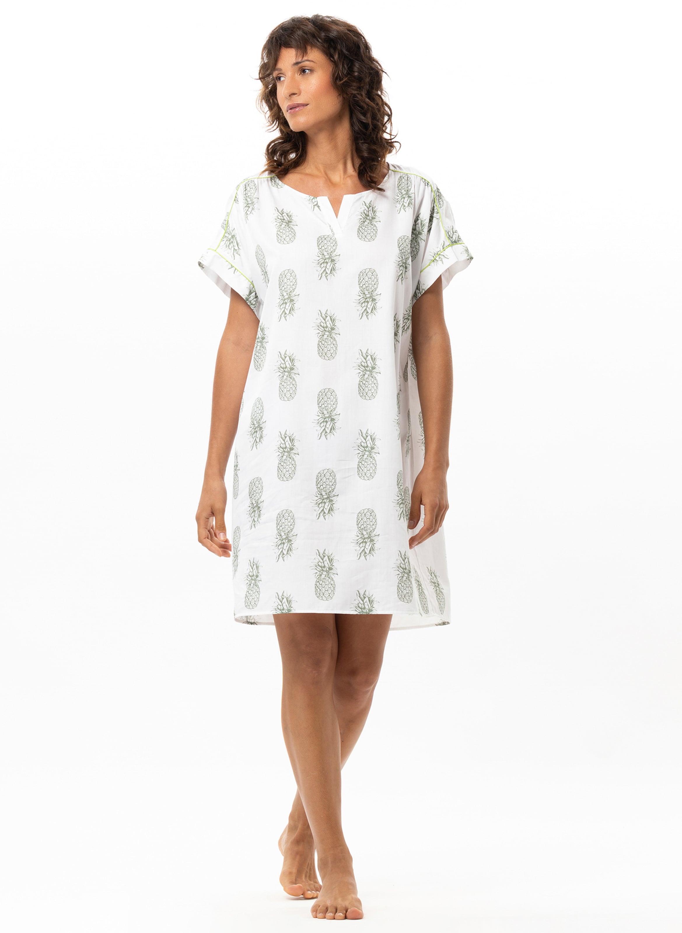 Chemise de nuit en coton acapulco 201 LE CHAT Multicolore