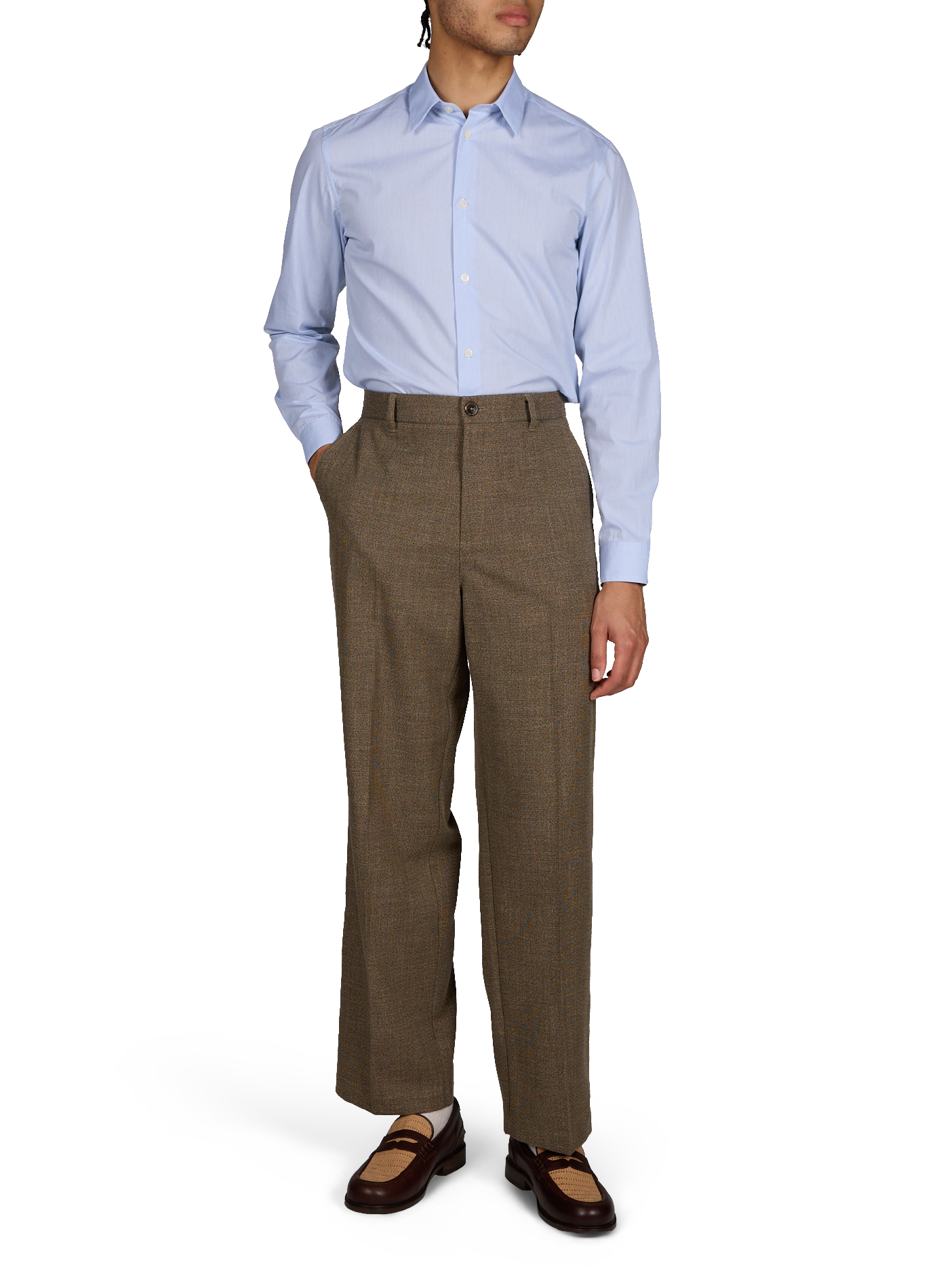 Chemise droite en coton AU PRINTEMPS PARIS Bleu