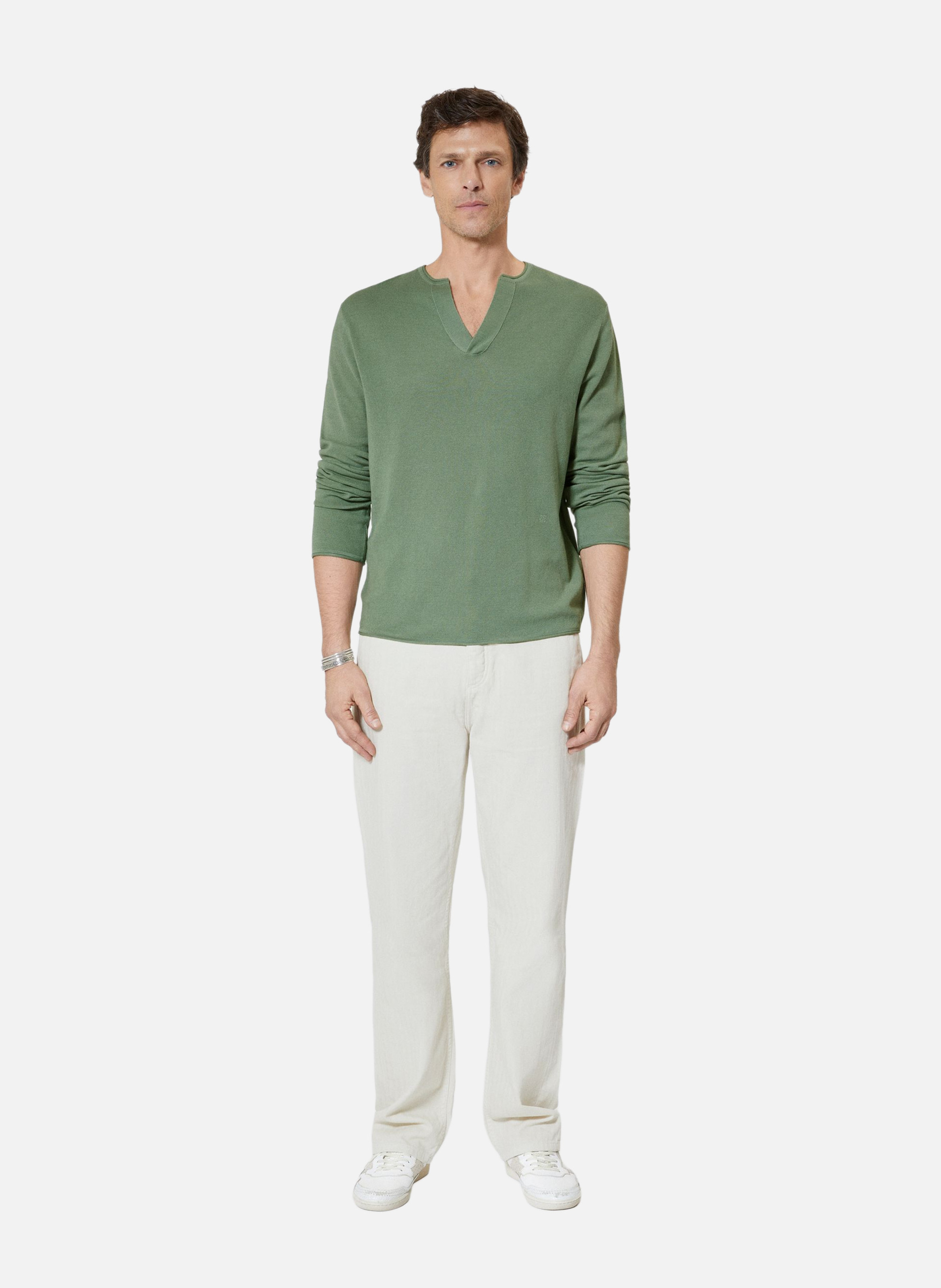 Pull col tunisien THE KOOPLES Vert