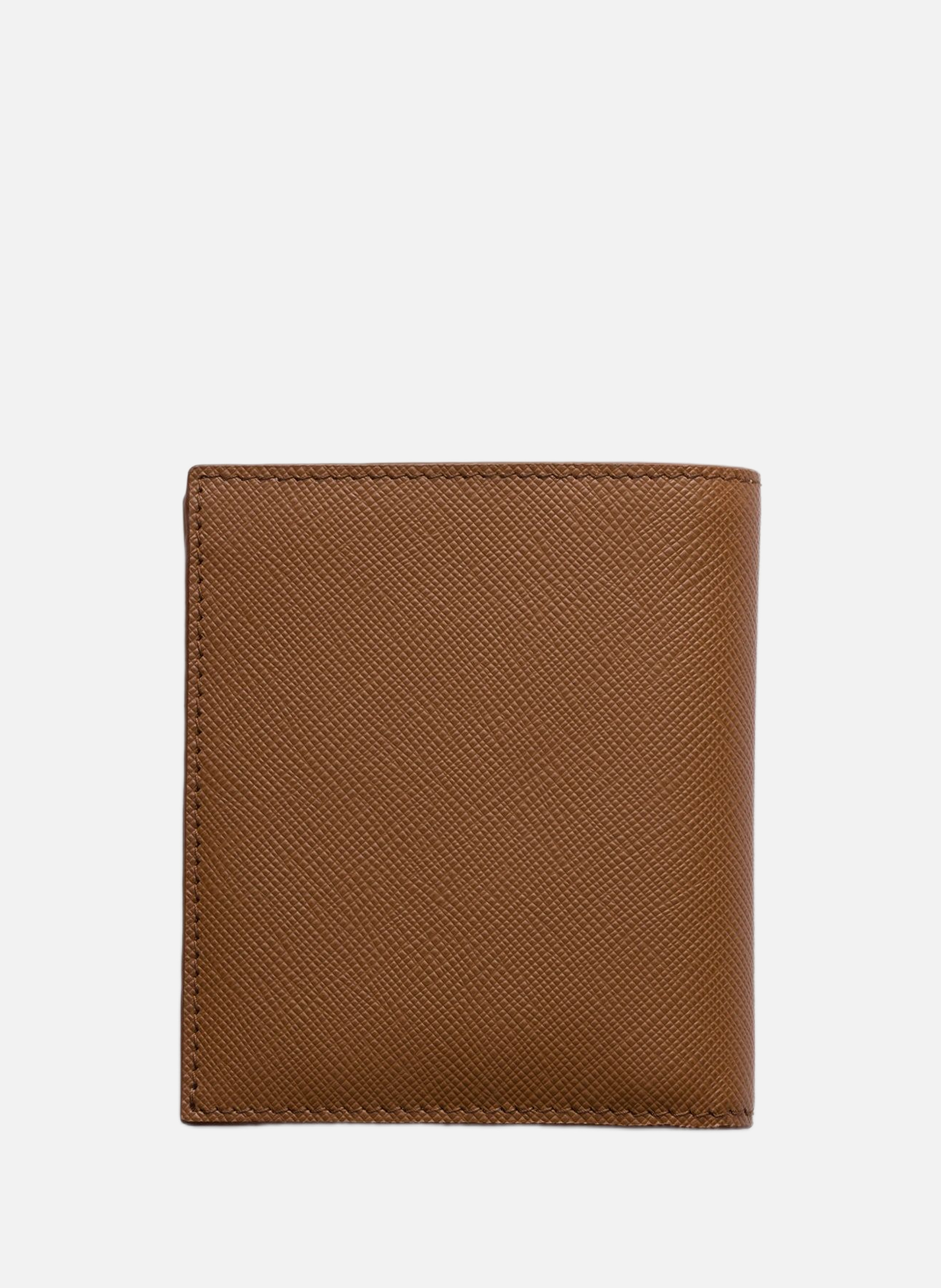 Portefeuille en cuir saffiano PRADA Marron