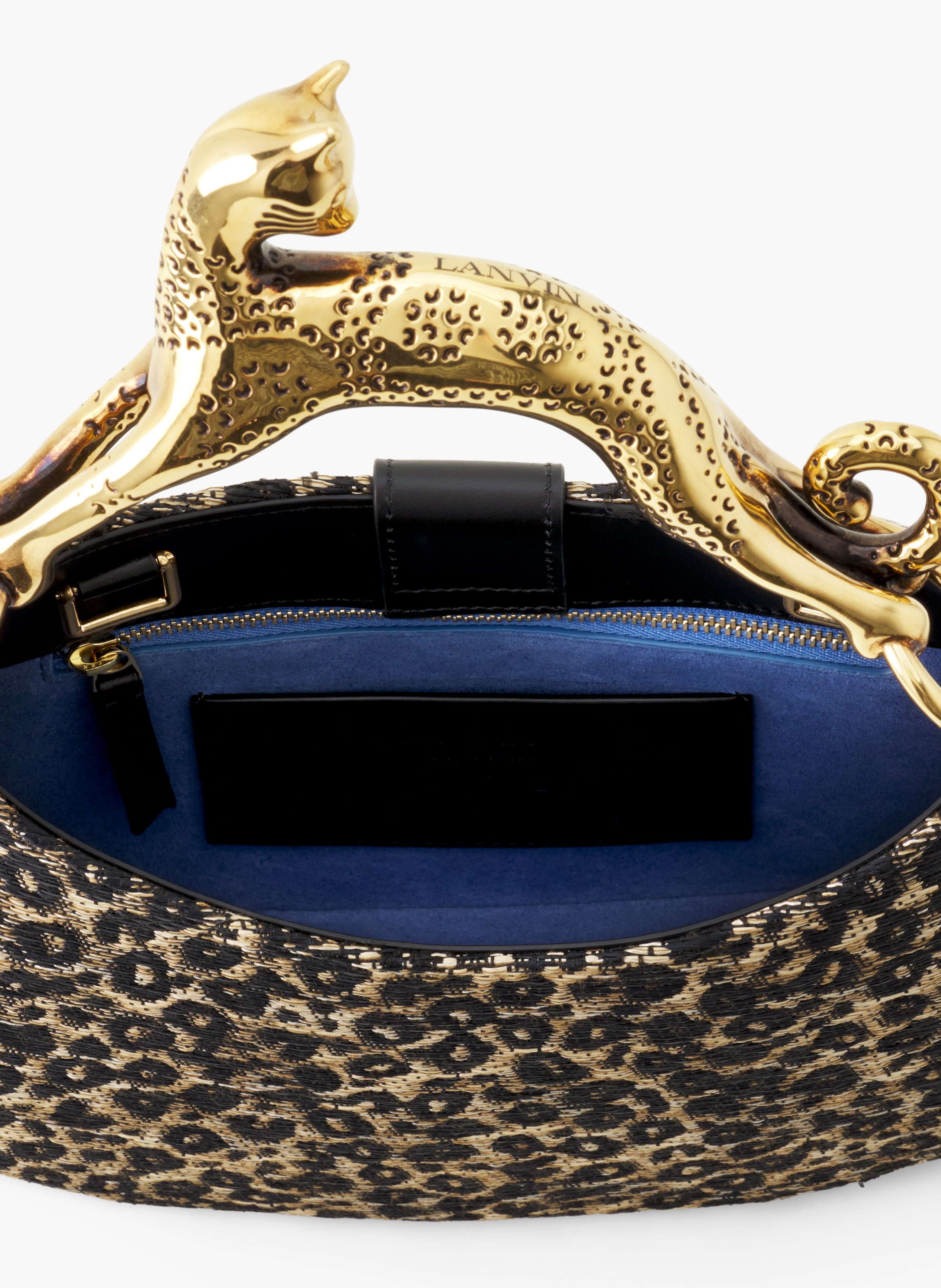 Sac hobo cat en imprimée léopard LANVIN Beige