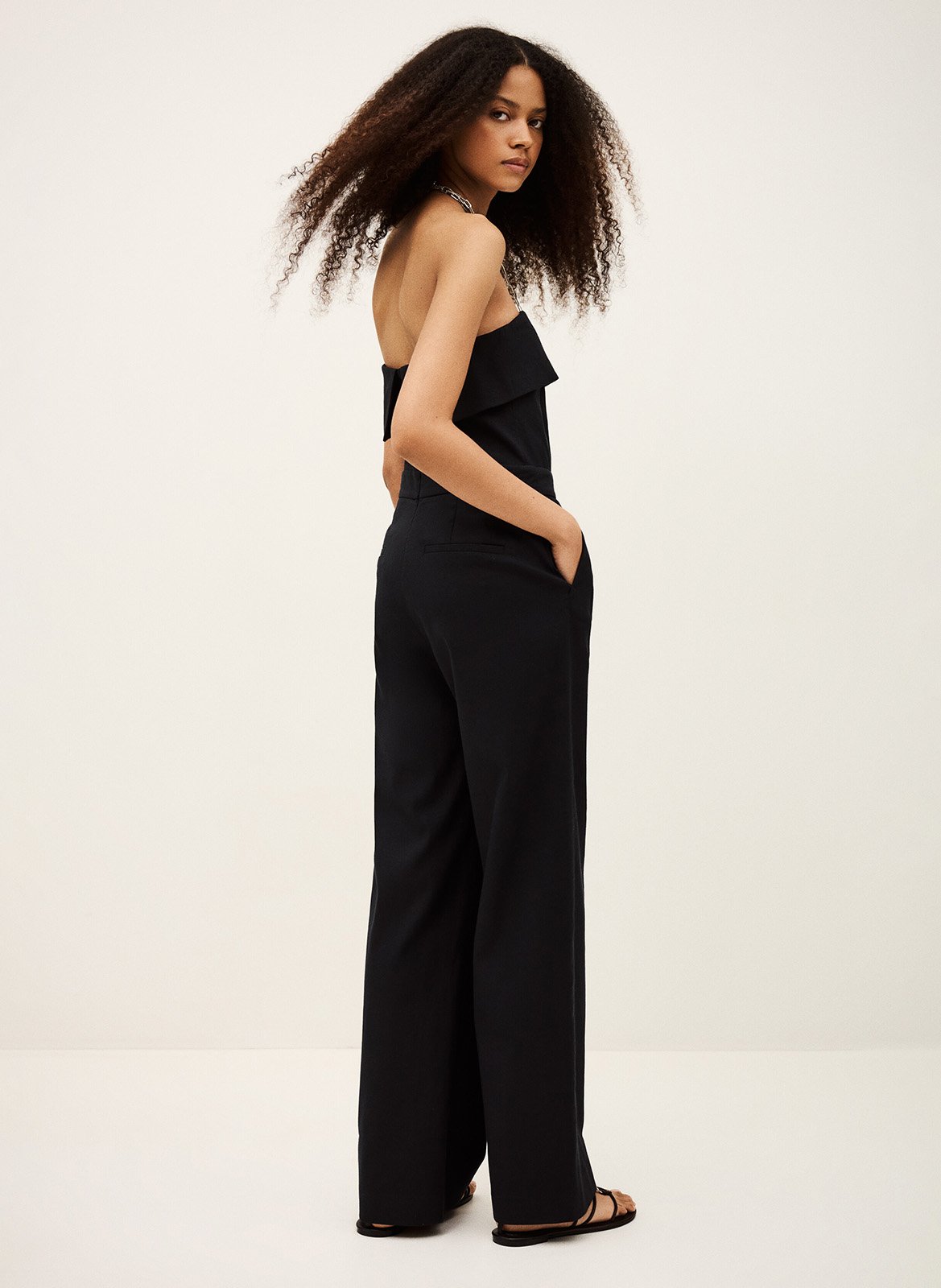 Combinaison en lin et en coton mélangés cenelia BA&SH Bleu