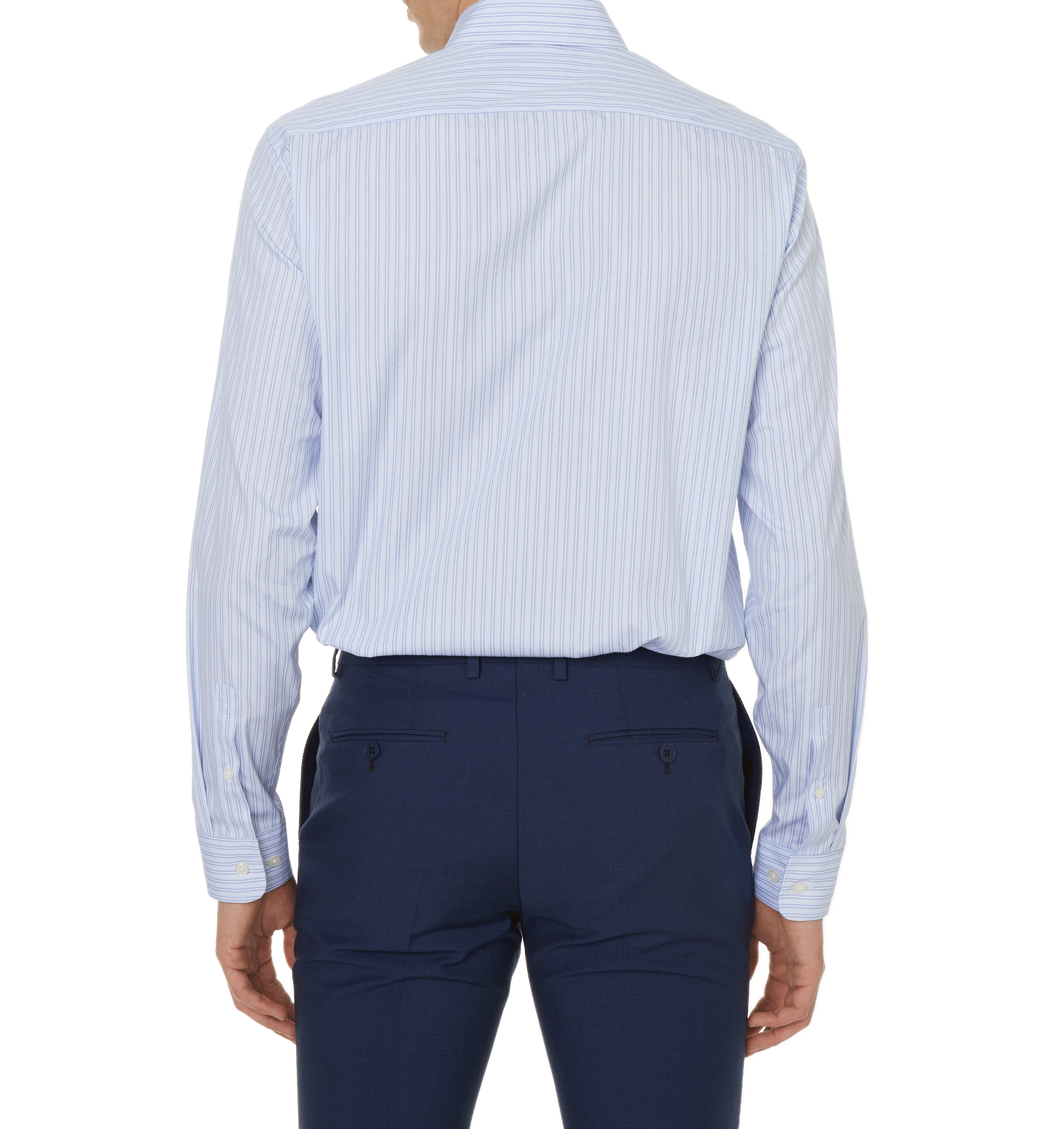 Chemise rayée en coton   Bleu