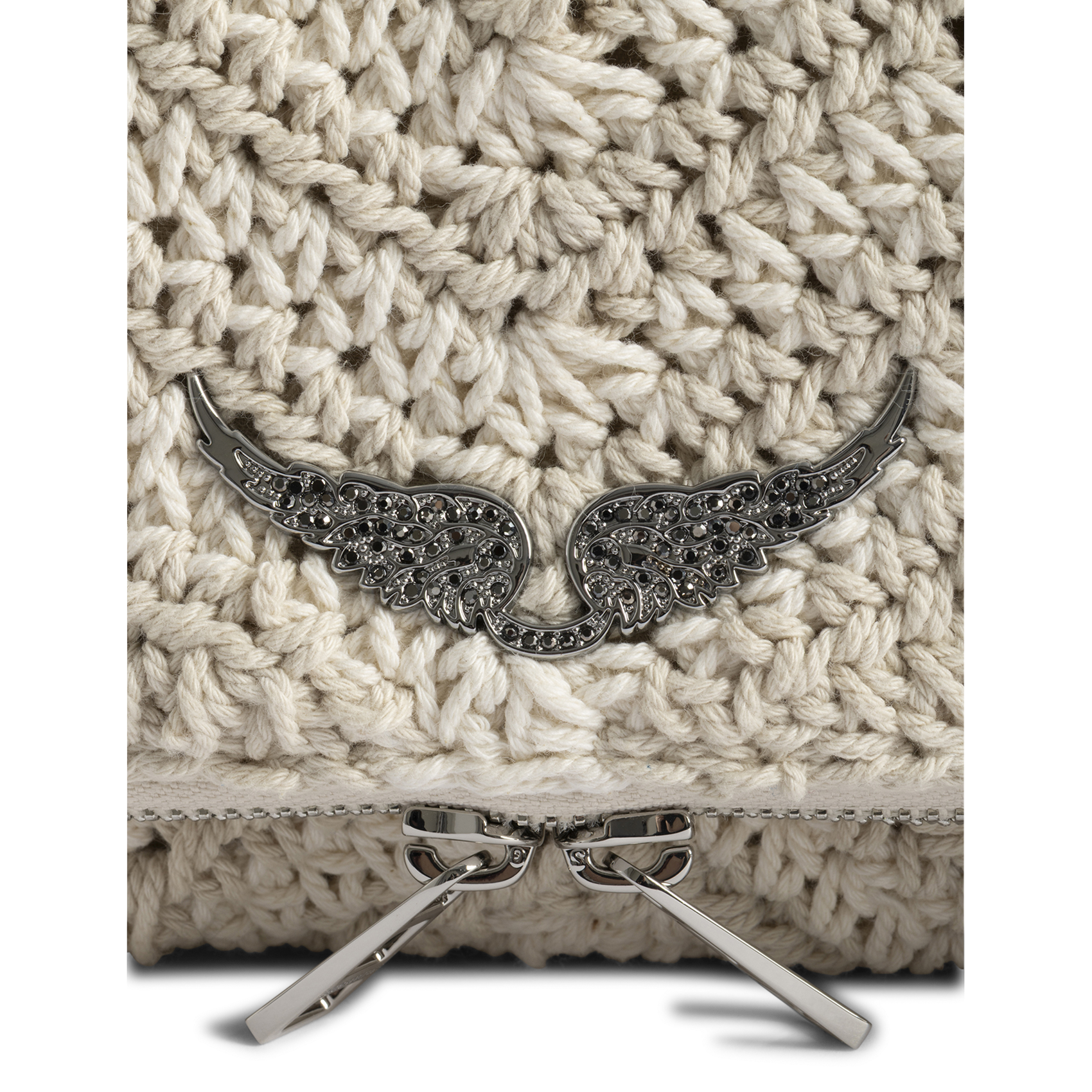 Pochette en coton macramé rock ZADIG&VOLTAIRE Wit