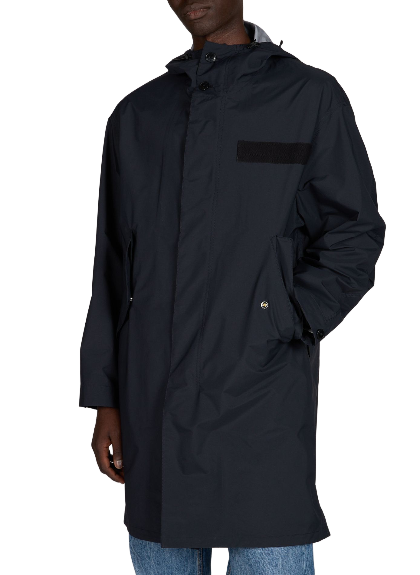 Halflange rechte parka met capuchon CLOSED Zwart