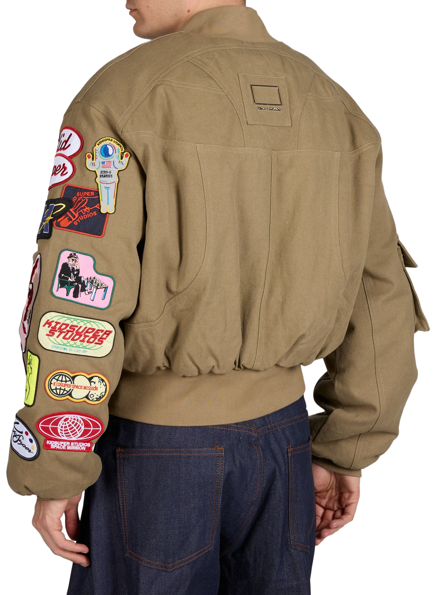 Bomber à écussons et logo brodé en coton KIDSUPER Kaki