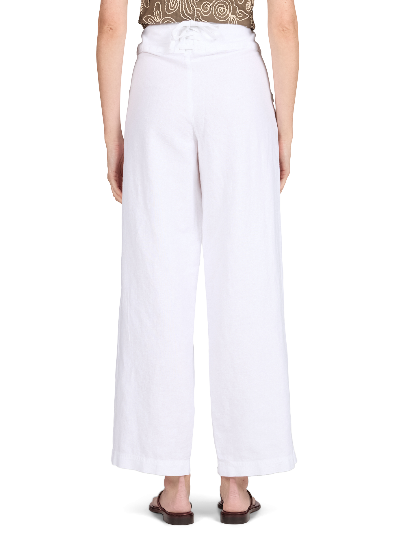 Pantaloni diritti Anna in cotone e lino GIMAGUAS Bianco