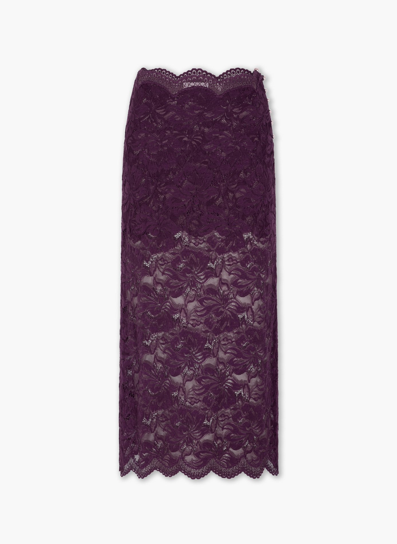 Jupe midi en dentelle superposée RABANNE Violet