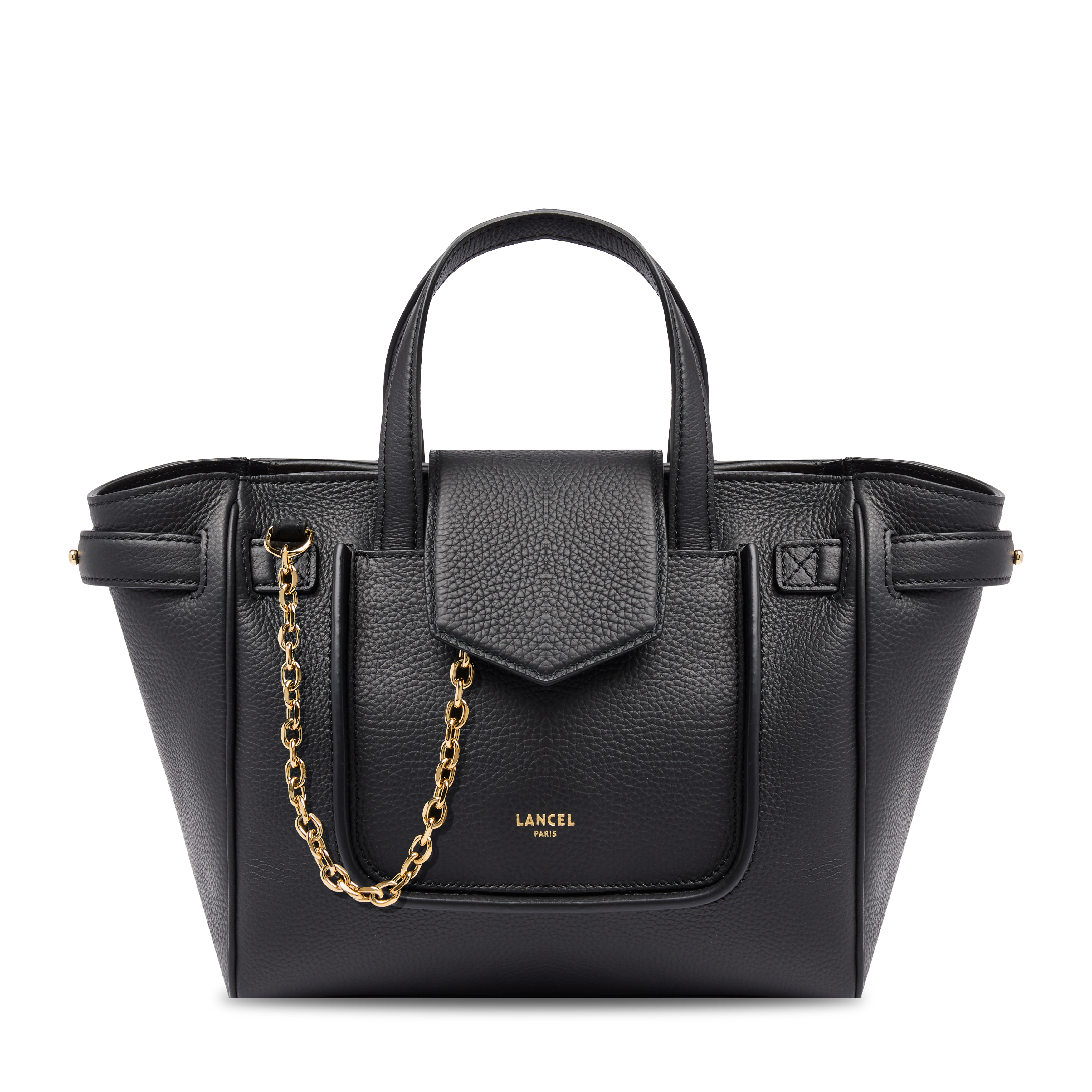 Sac carryall thea de lancel en cuir de vachette graine LANCEL Noir