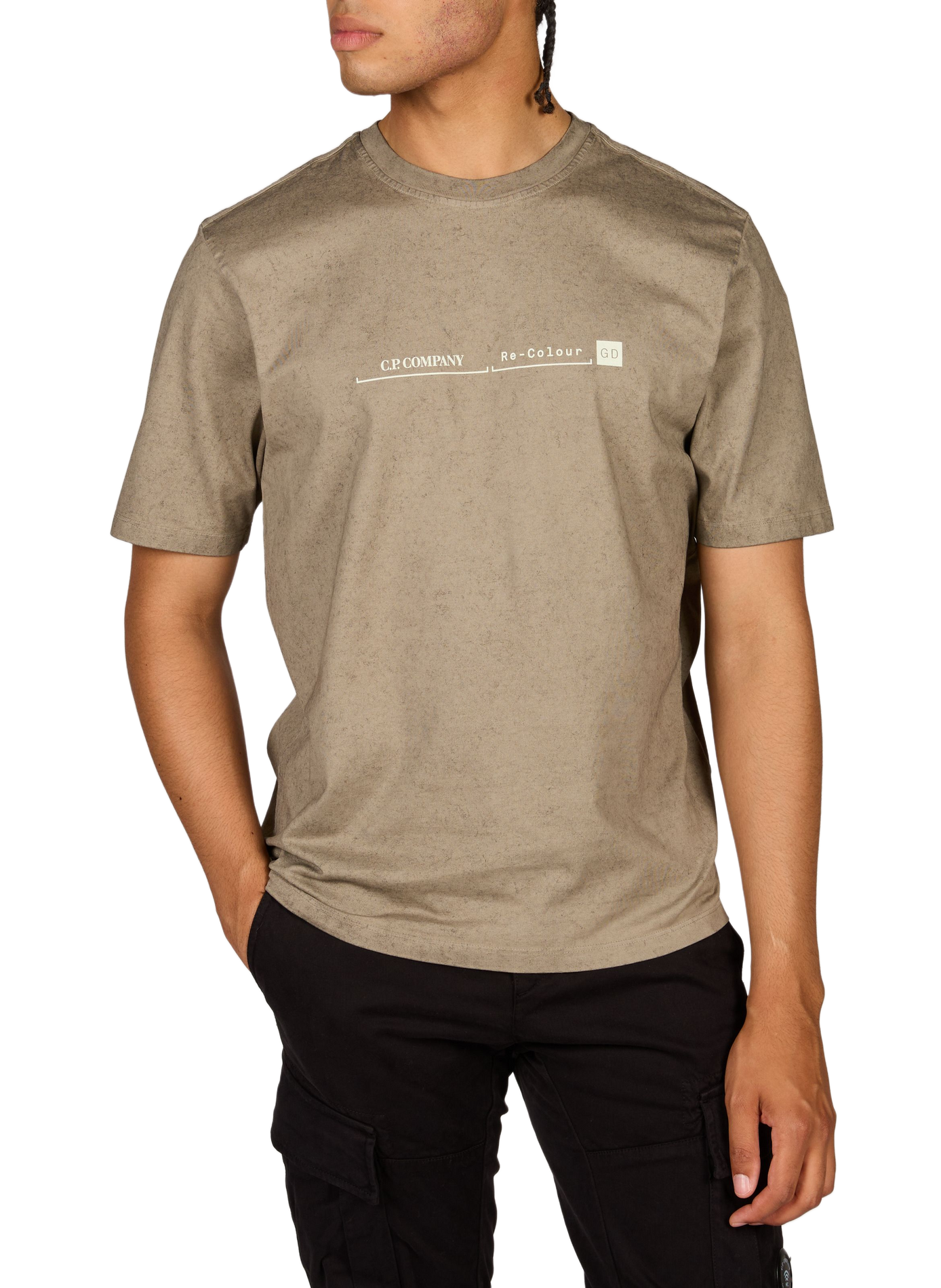T-shirt met katoenen logo CP COMPANY Bruin