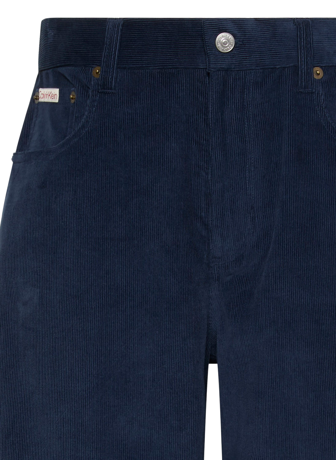 Pantalon côtelé velours en coton CALVIN KLEIN Bleu