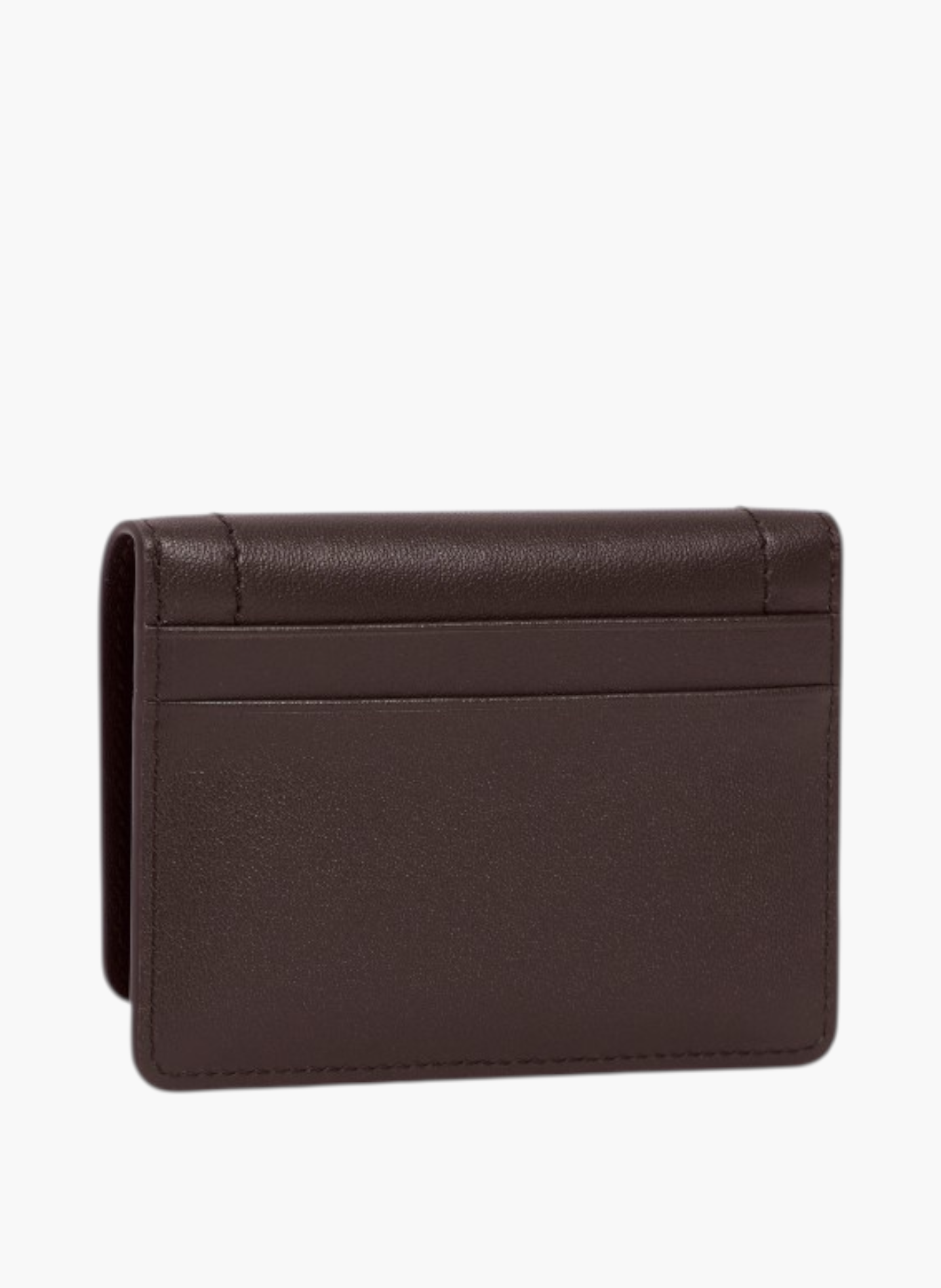 Petit porte cartes à rabat louison en cuir lisse LE TANNEUR Marron