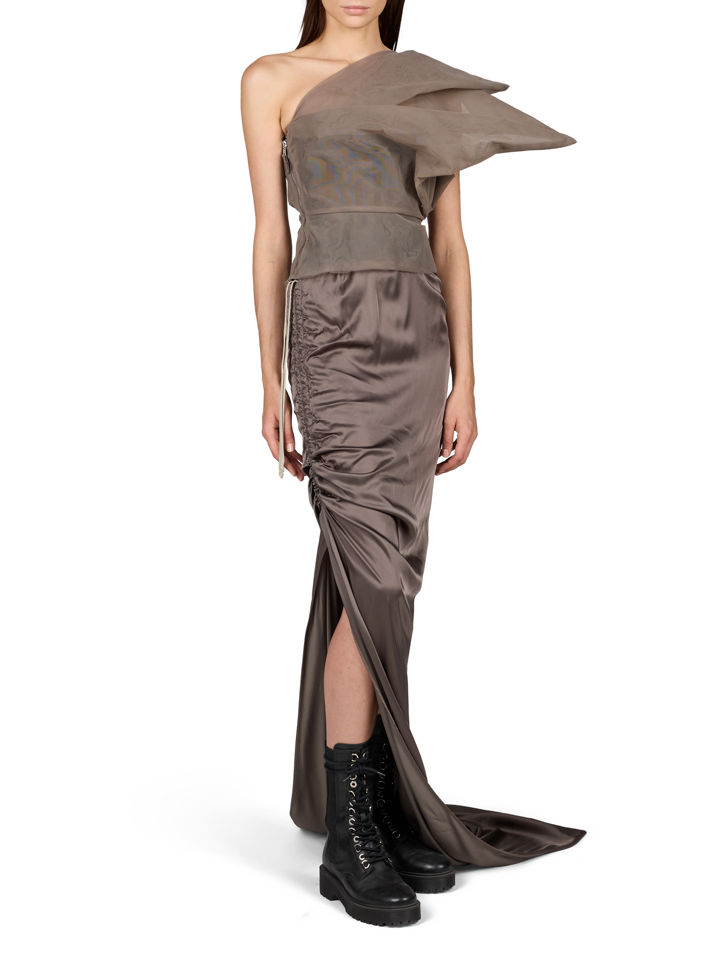 Satin Edfu skirt RICK OWENS Brown