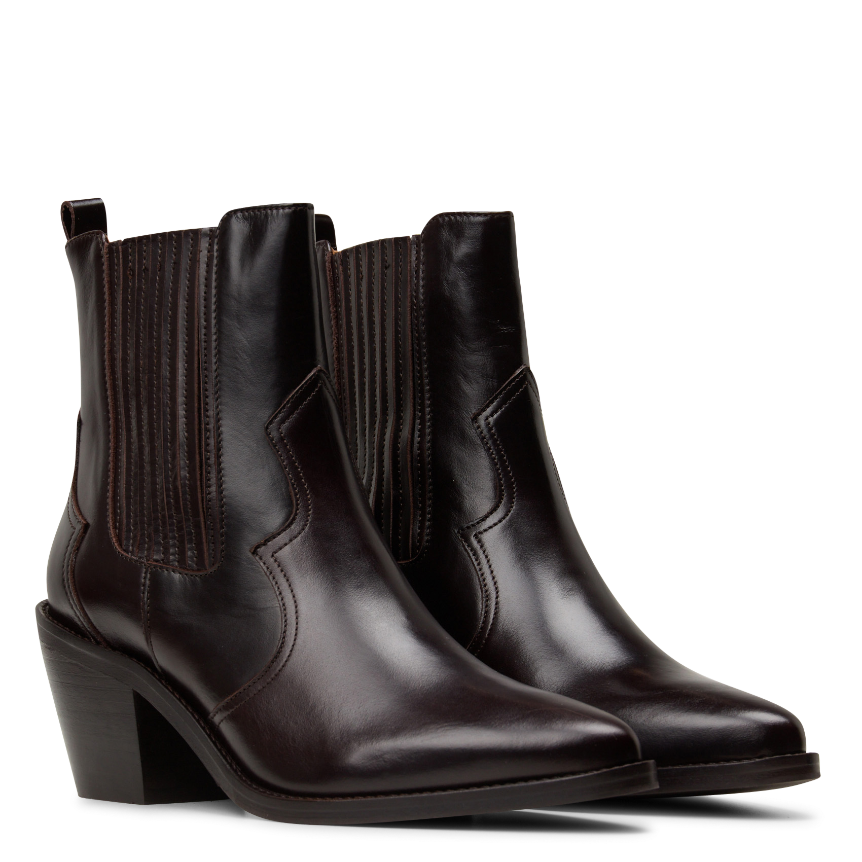 Bottes santiags en cuir dakota BOBBIES Marron