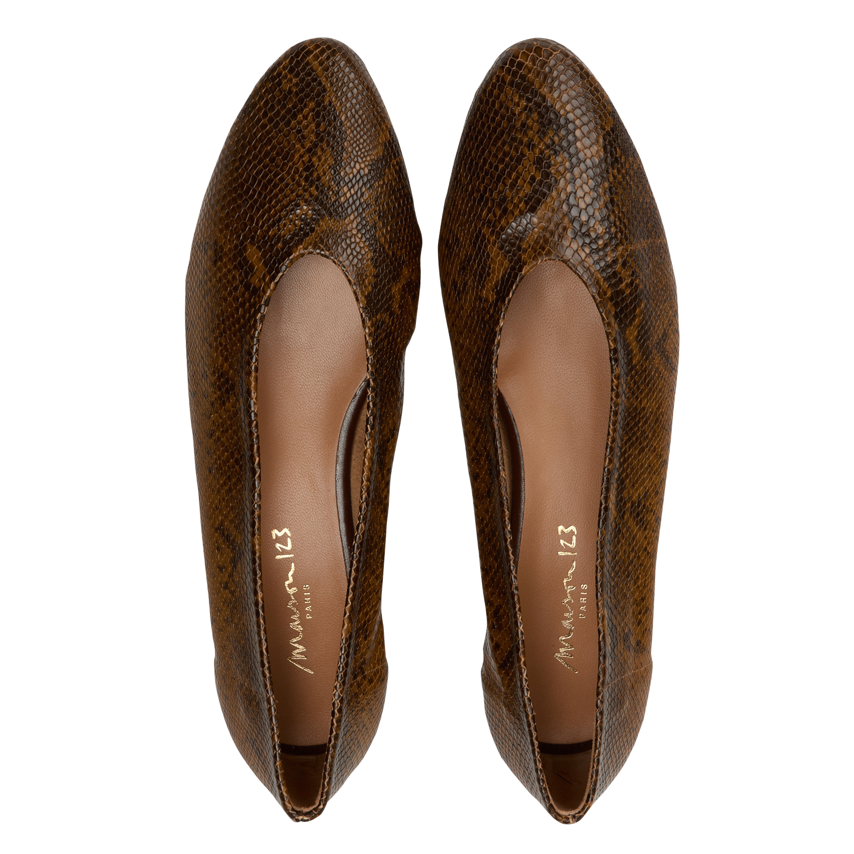 Ballerines en cuir effet python mona MAISON 123 Beige