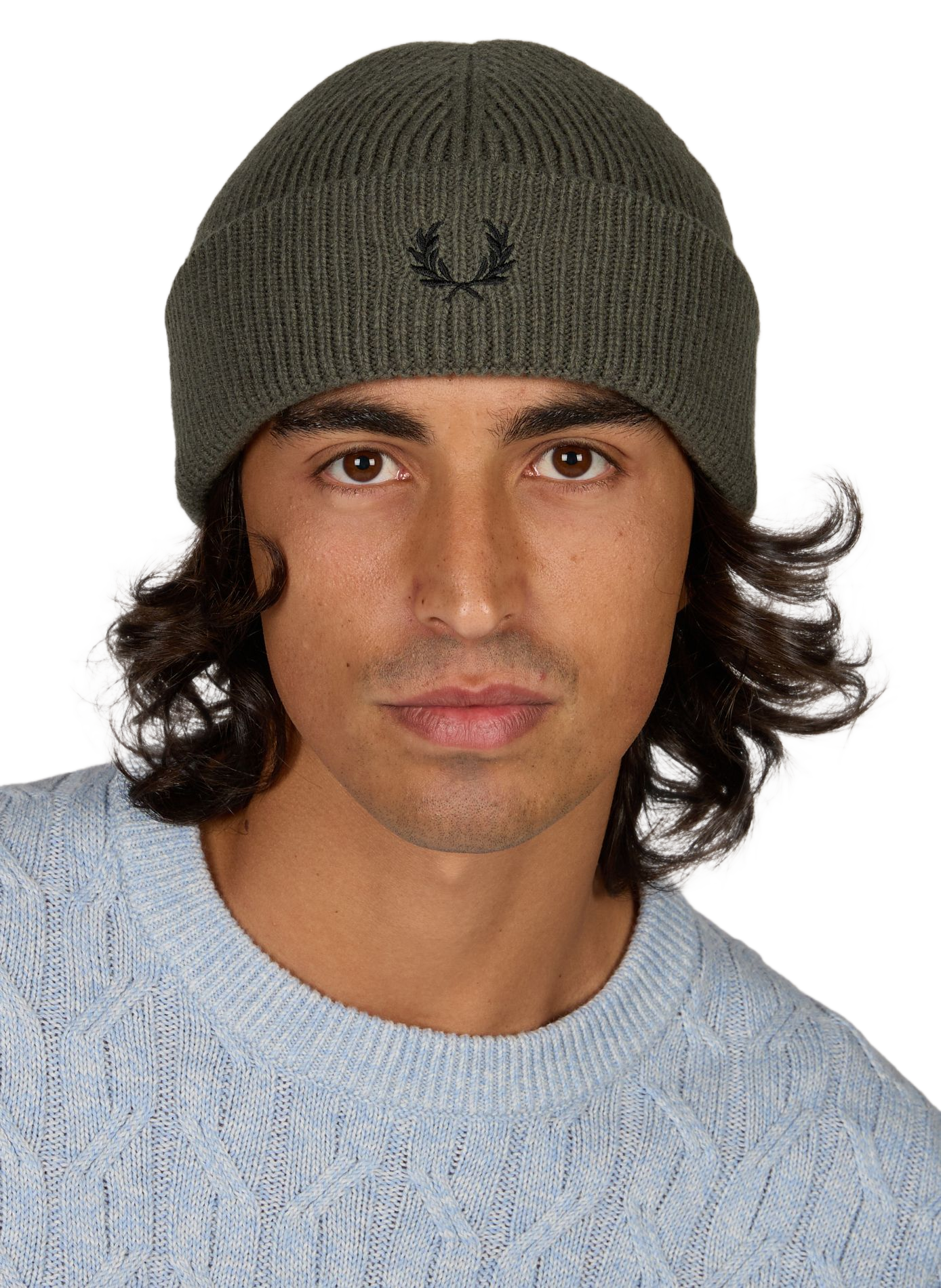 Knit wool beanie FRED PERRY Green
