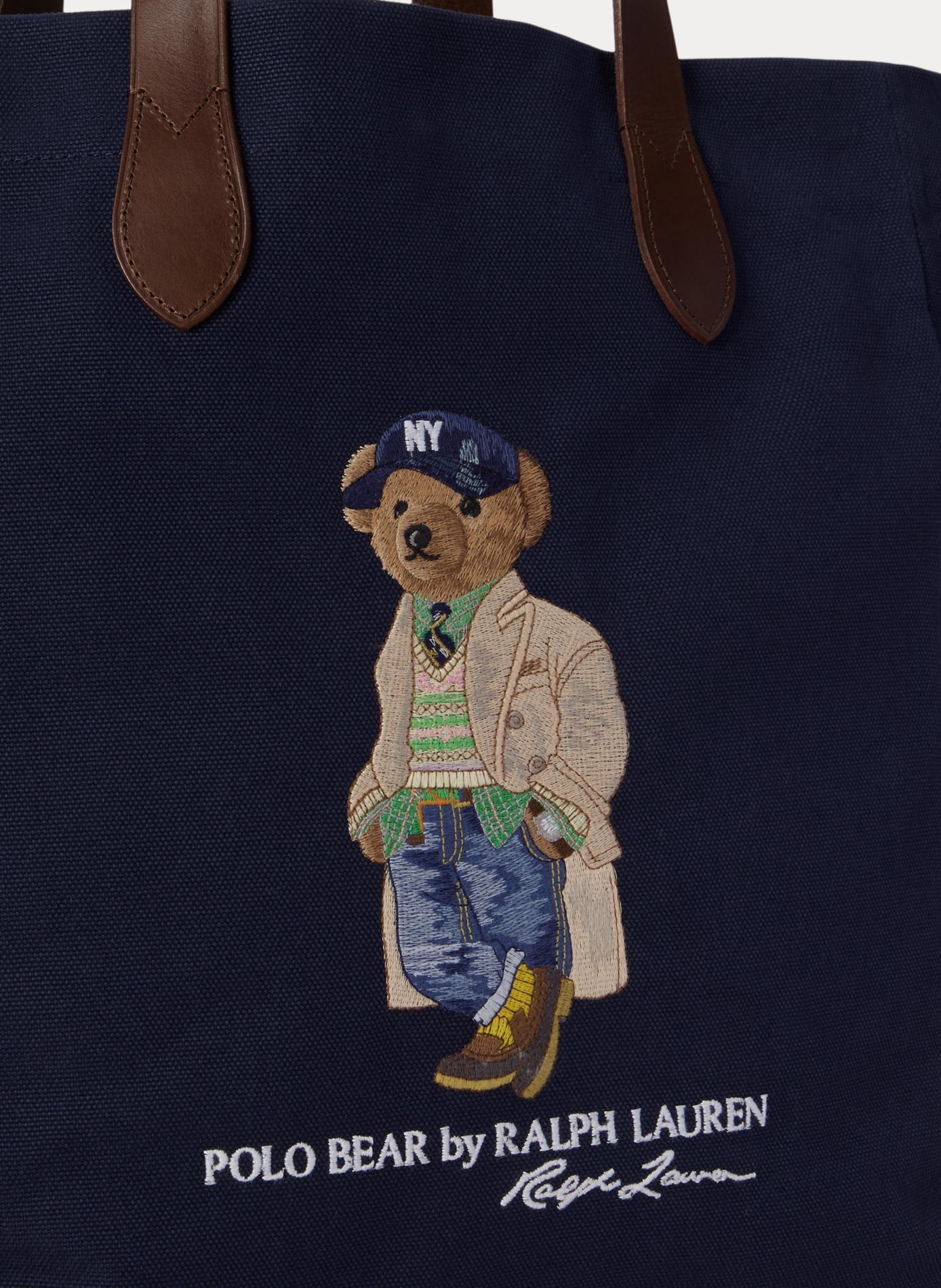 Sac shopping en coton POLO RALPH LAUREN Bleu