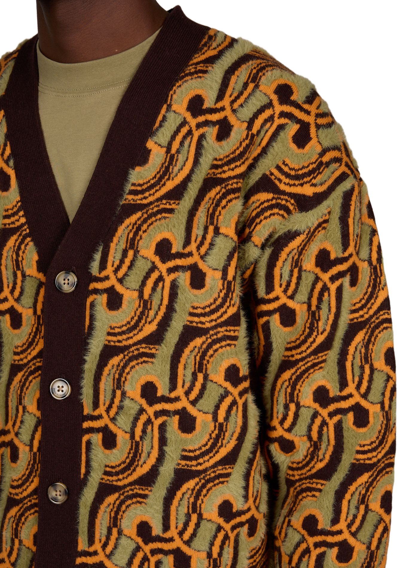 Cardigan D Miroir Abstrait DROLE DE MONSIEUR Kaki